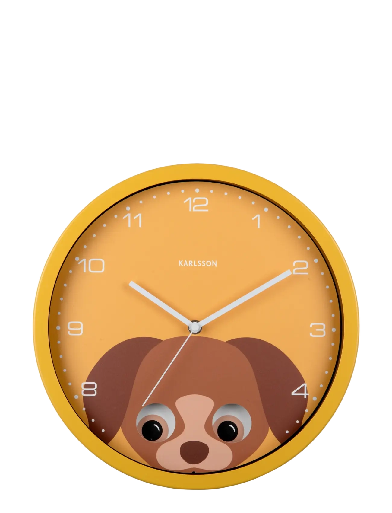 KARLSSON Wall clock Peekaboo Dog yellow - Ure - YELLOW / yellow