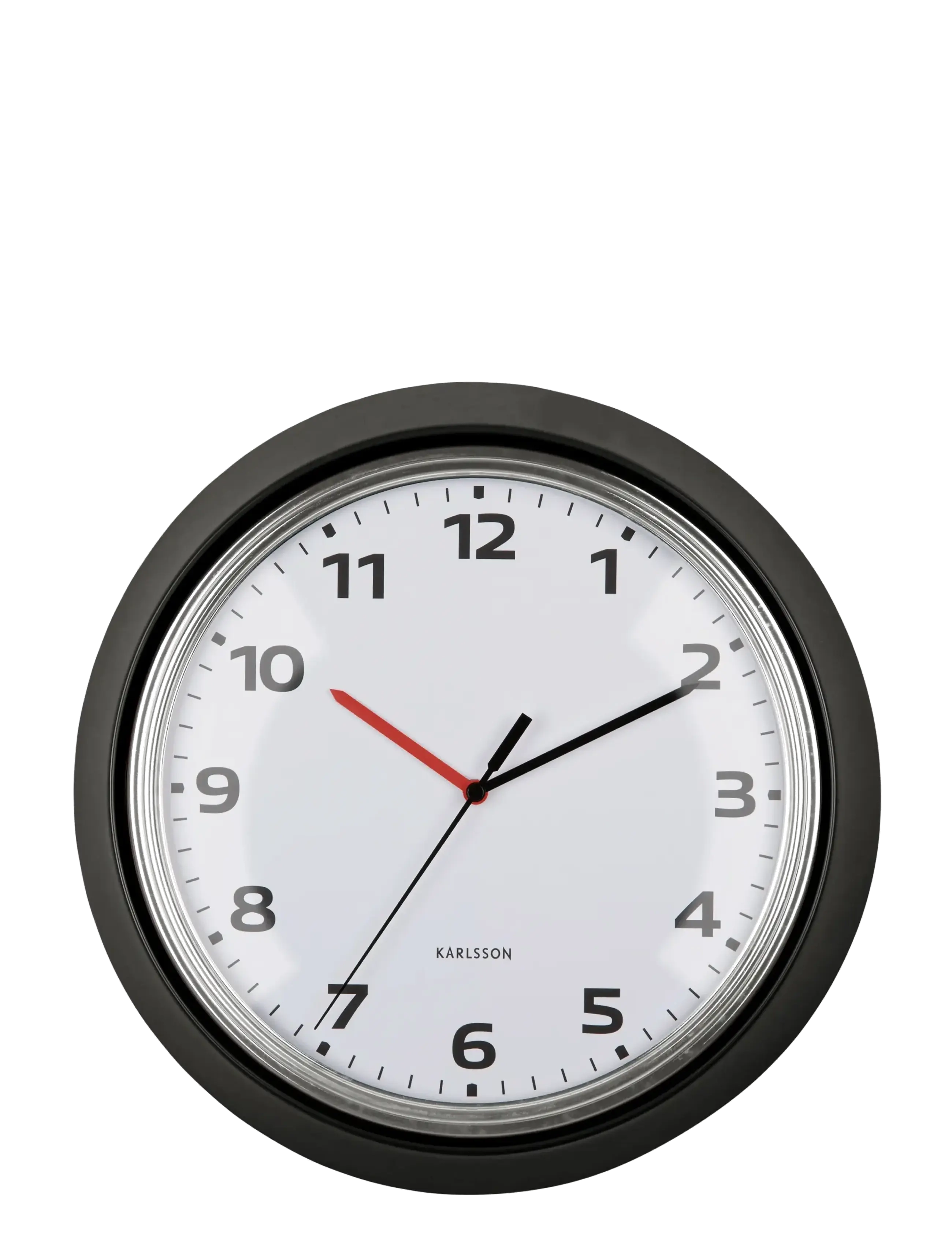 KARLSSON Wall Clock Modern Retro Black, Vægur, Sort, Str: Ø 34 CM
