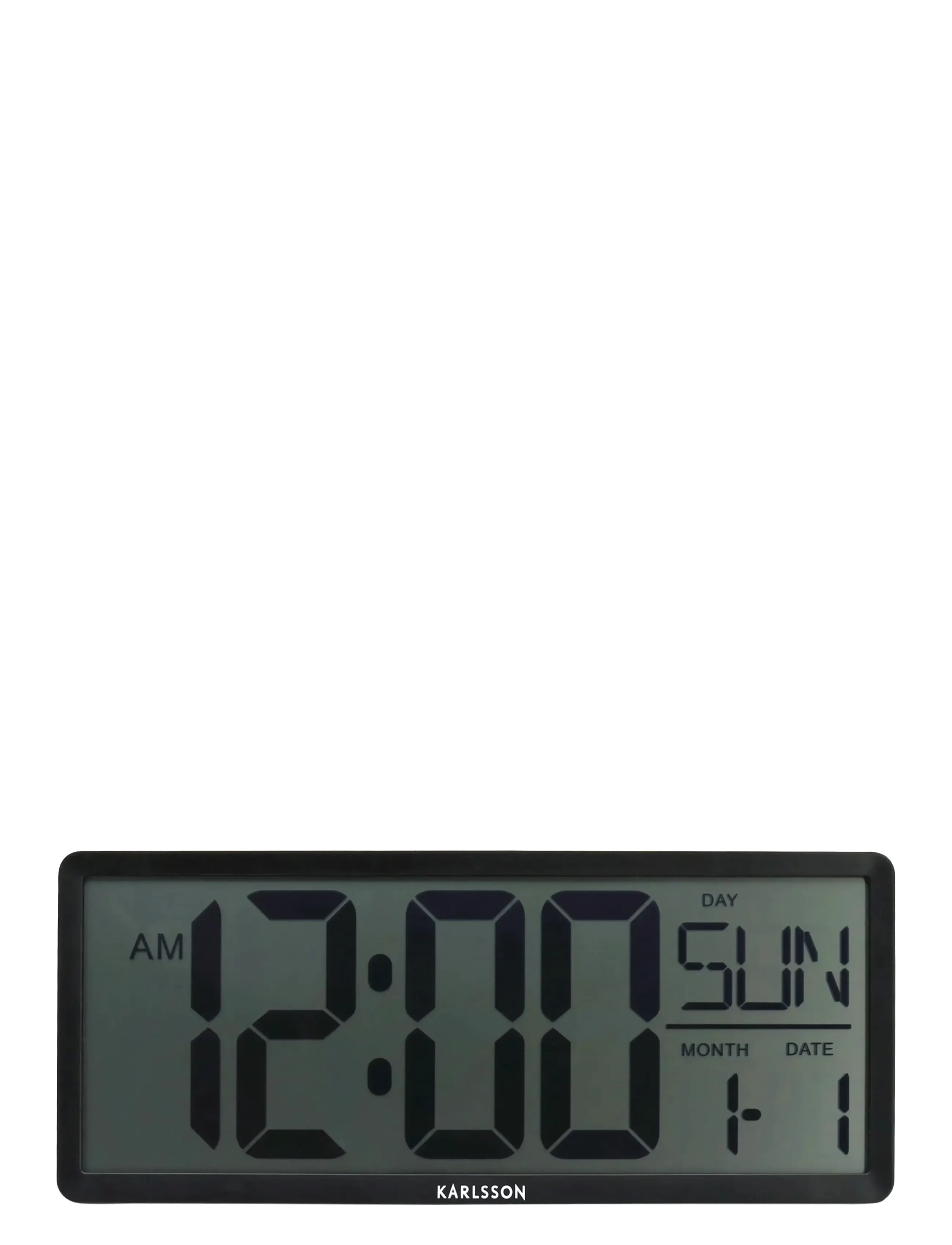 KARLSSON Wall/Table Clock Retro Lcd Black, Vægur, Sort, Str: W14.8CM