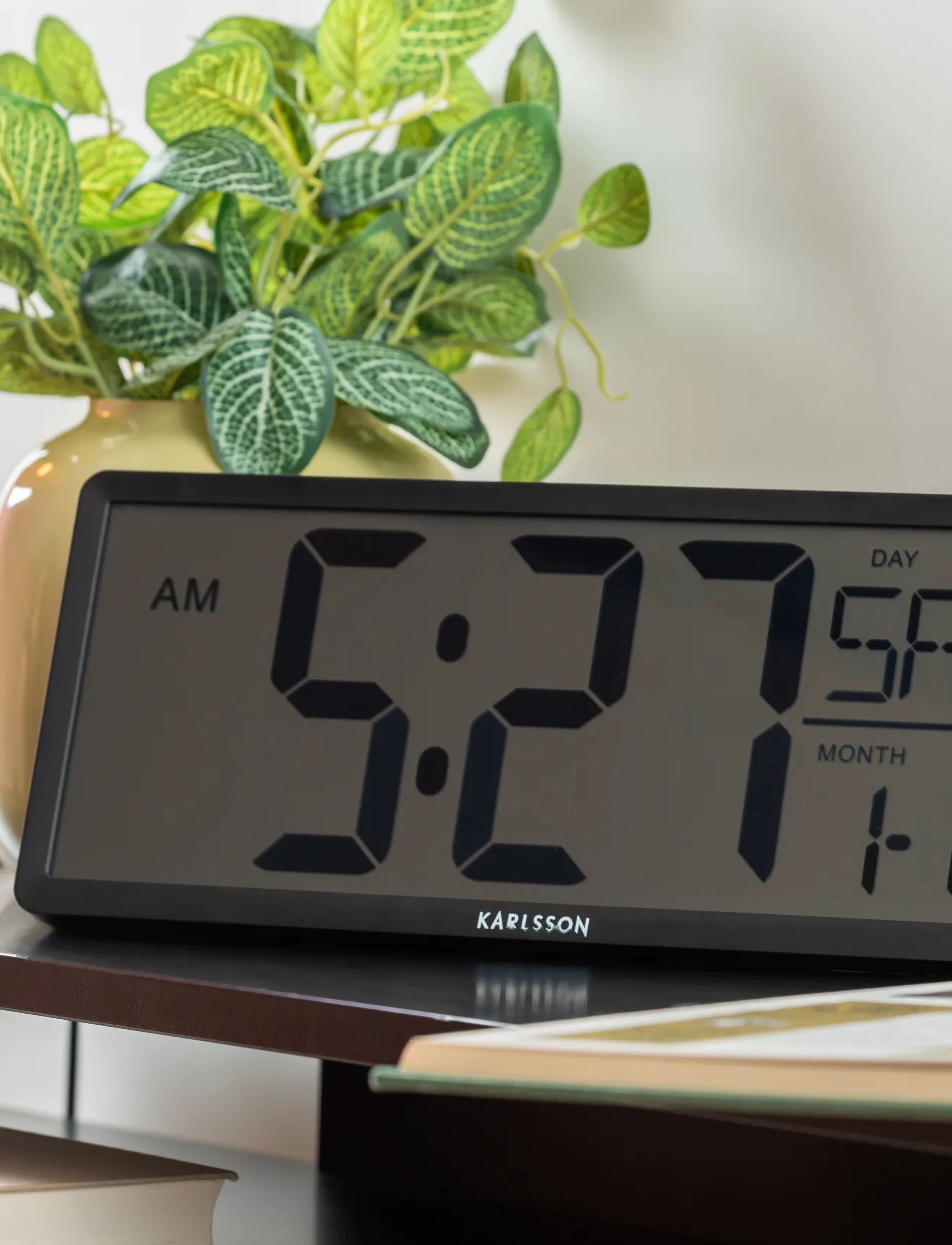KARLSSON Wall/Table Clock Retro Lcd Black, W14.8 cm, Watches, Schwarz - Wall Clocks, Homeware