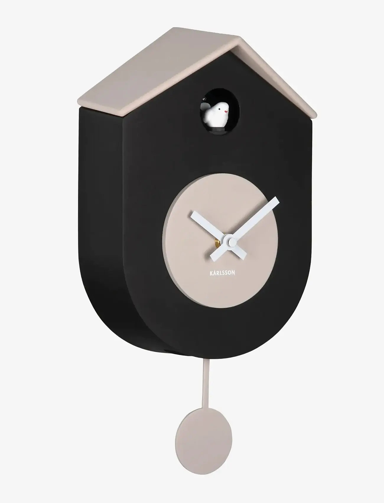 KARLSSON - Wall clock Grato Cuckoo black w. warm grey - sieniniai laikrodžiai - black & warm grey - 1