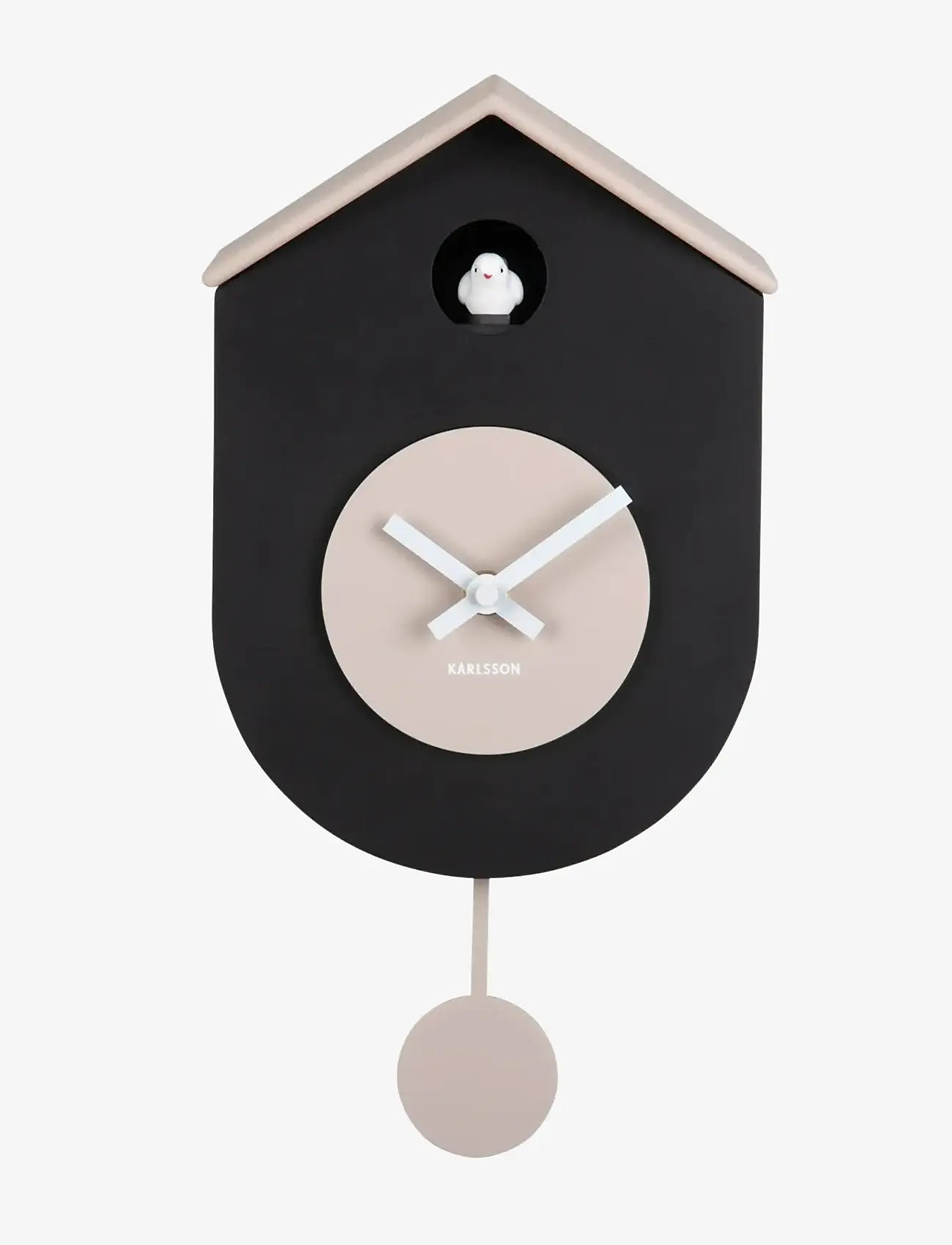KARLSSON - Wall clock Grato Cuckoo black w. warm grey - sieniniai laikrodžiai - black & warm grey - 2