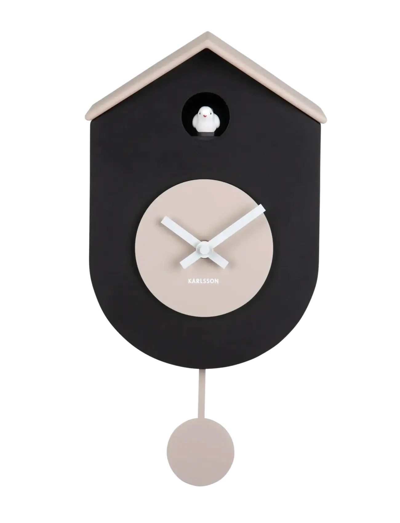 KARLSSON - Wall clock Grato Cuckoo black w. warm grey - vægure - black & warm grey - 2
