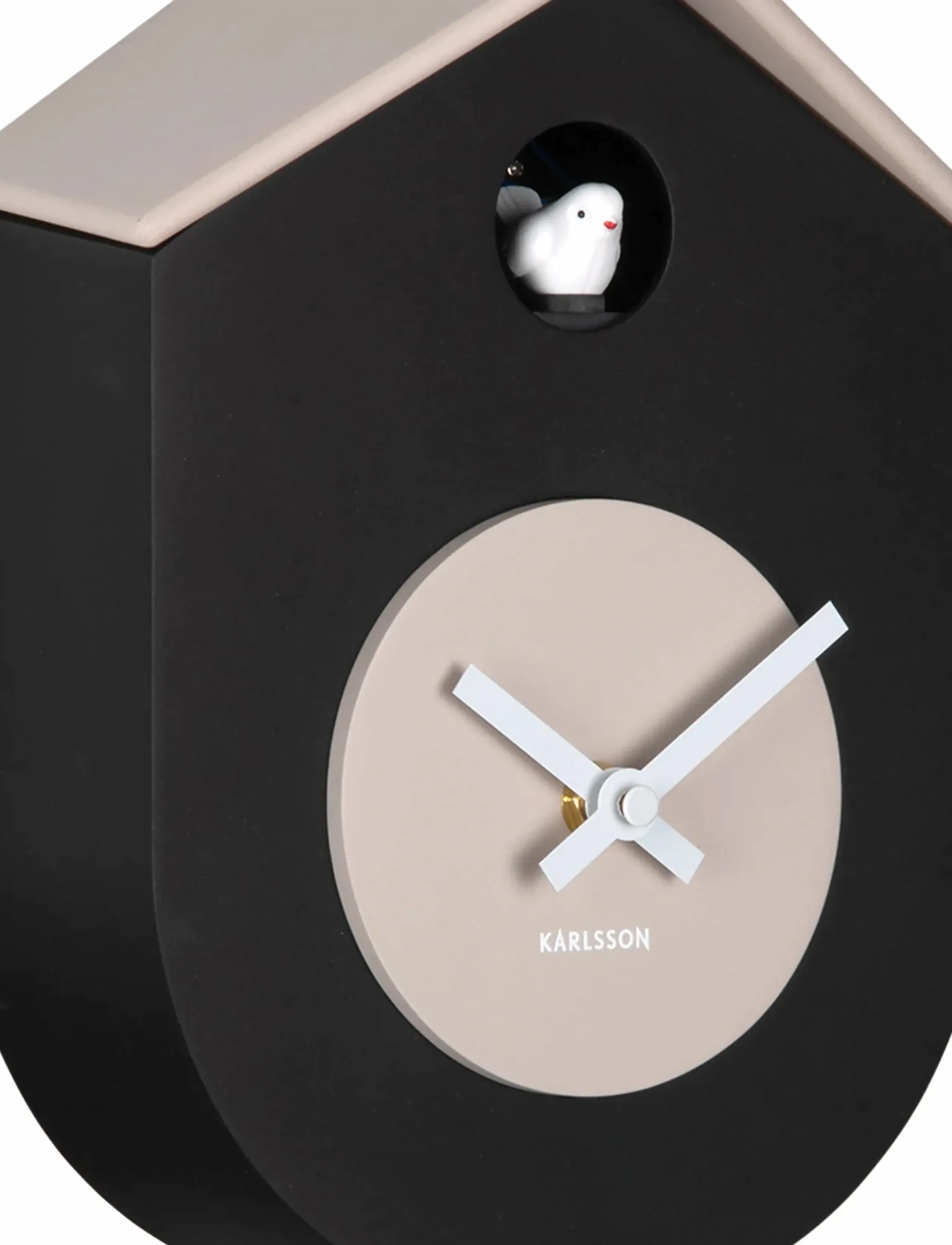 KARLSSON - Wall clock Grato Cuckoo black w. warm grey - vægure - black & warm grey - 4