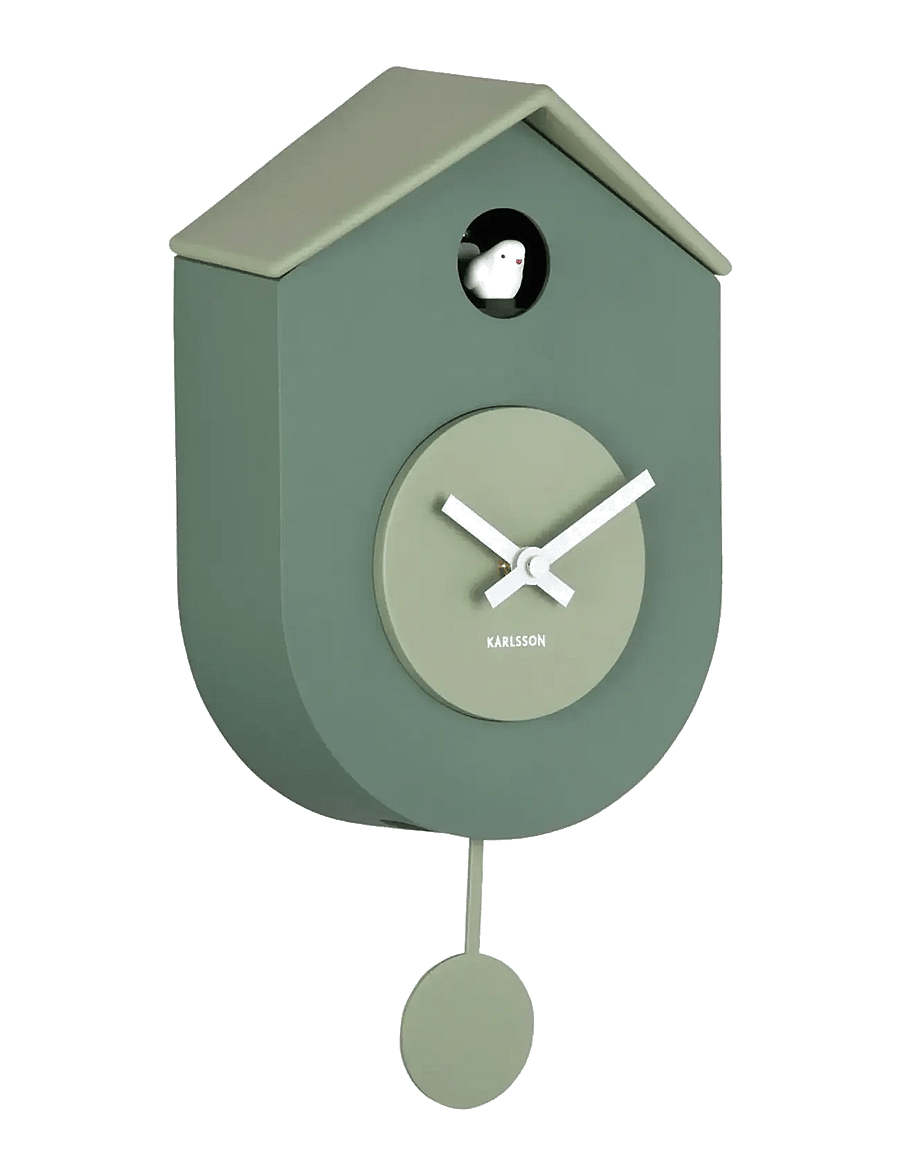KARLSSON - Wall clock Grato Cuckoo jungle green w. grayed jade - wanduhren - jungle green & grayed jade - 0