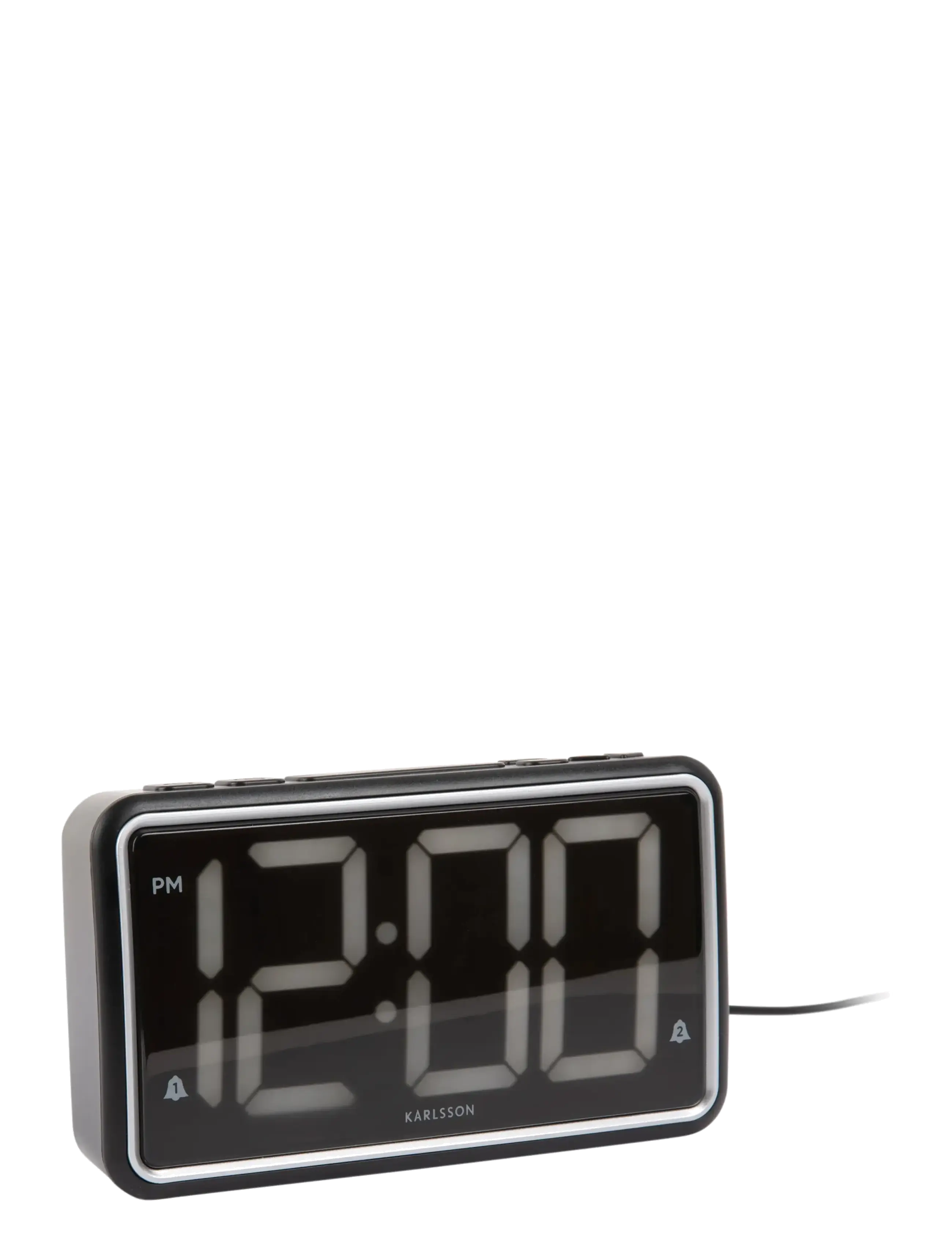 KARLSSON Alarm Clock New Retro Black, Vækkeur, Sort, Str: H 9CM