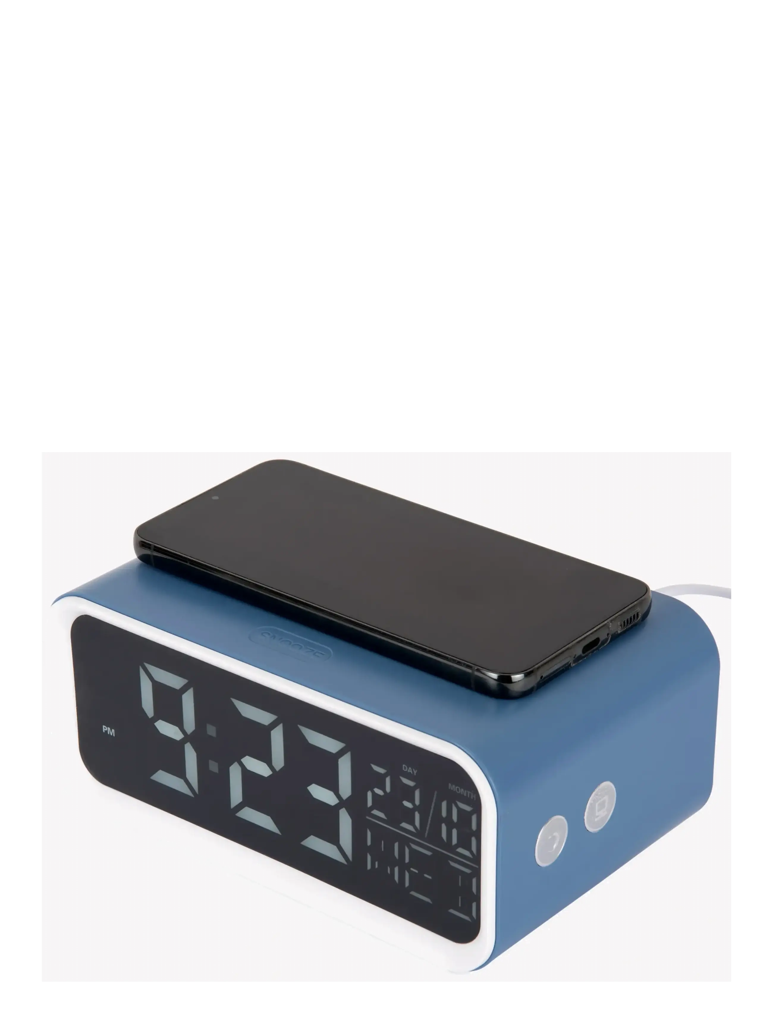 KARLSSON - Alarm Clock Chunky LED w. Phone Charger - väckarklockor - classic blue - 3