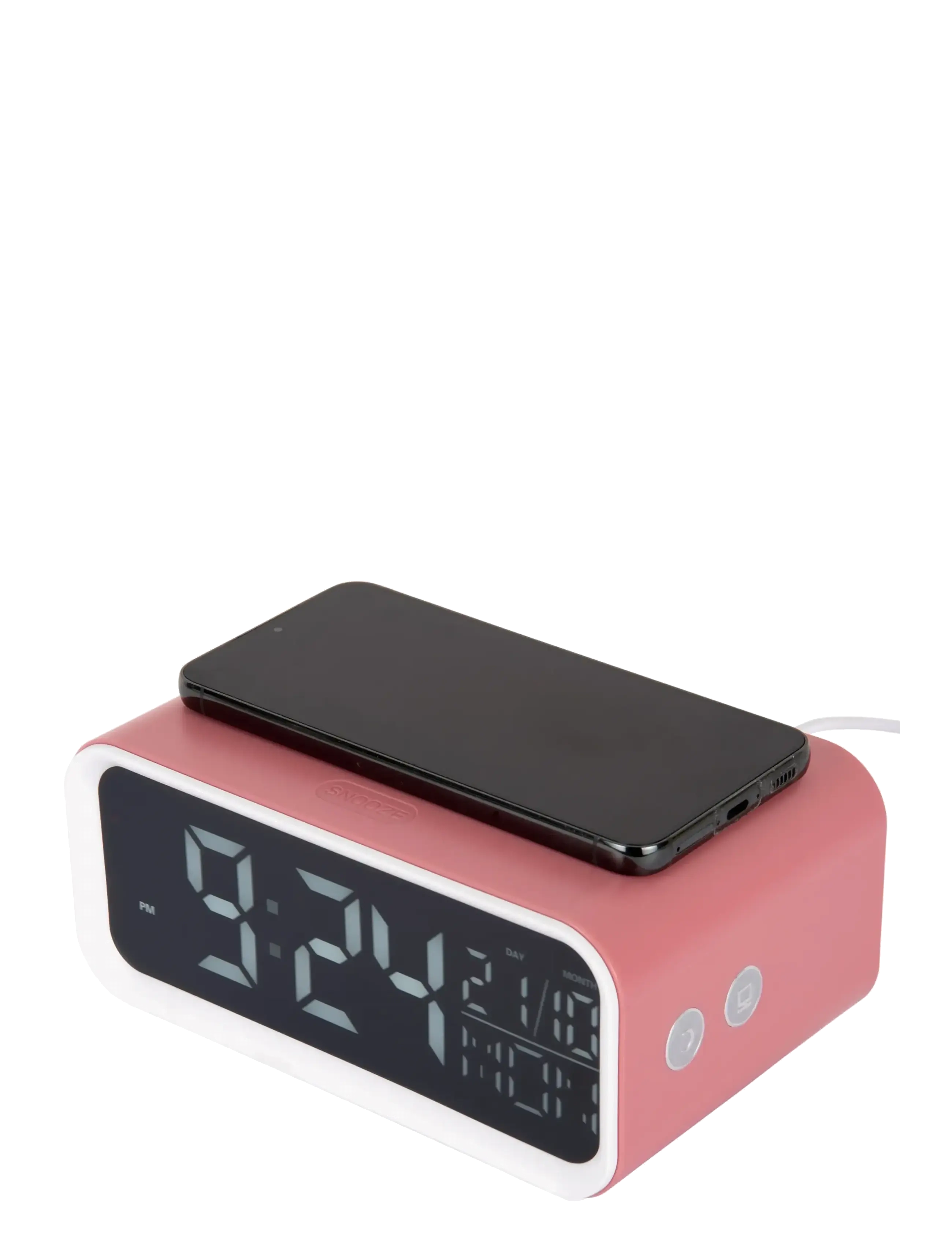 KARLSSON - Alarm Clock Chunky LED w. Phone Charger - ure - rose tan - 3