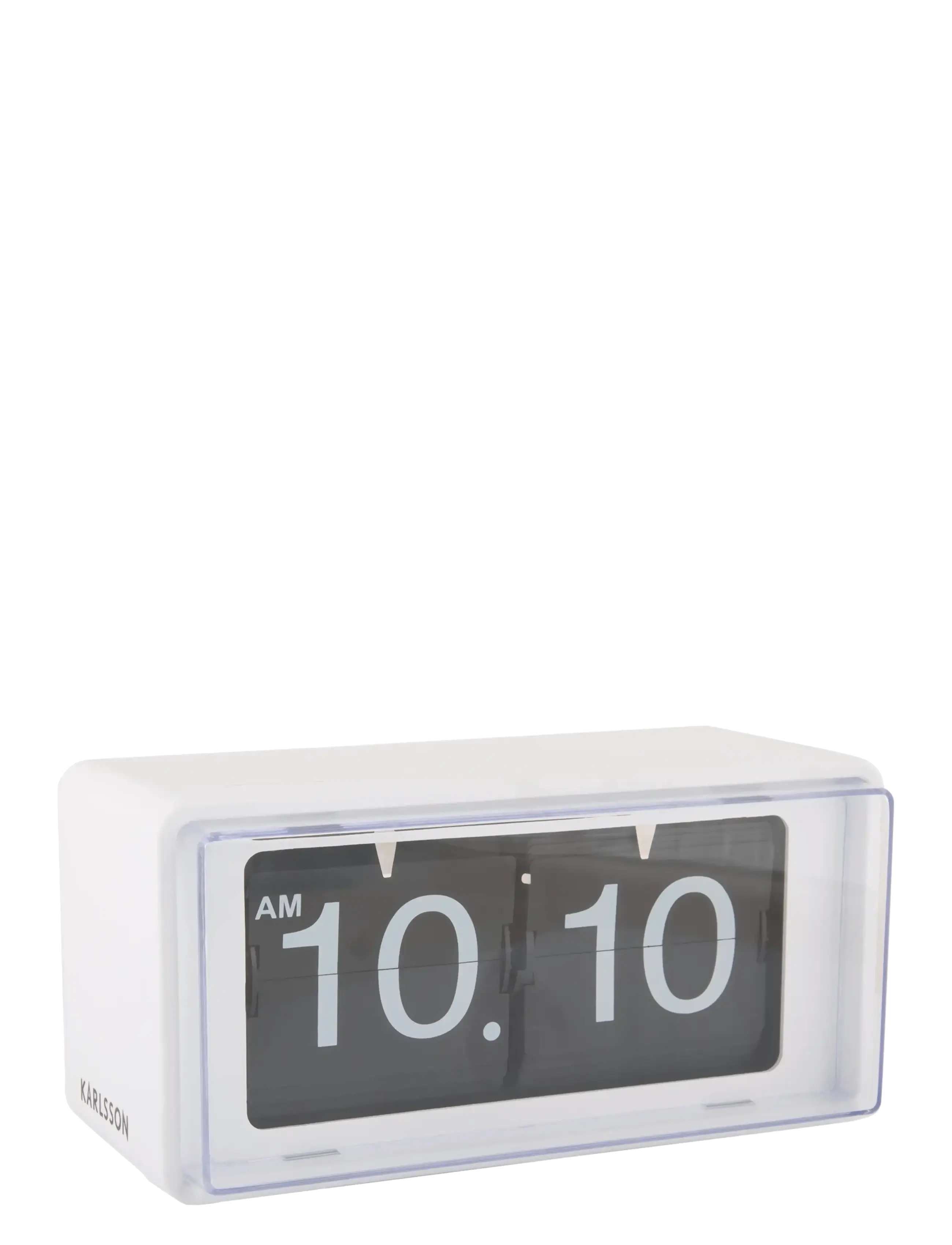 KARLSSON Wall/Table Clock Retro Boxed Flip White, Kamin- og bordur, Hvid, Str: H 10CM