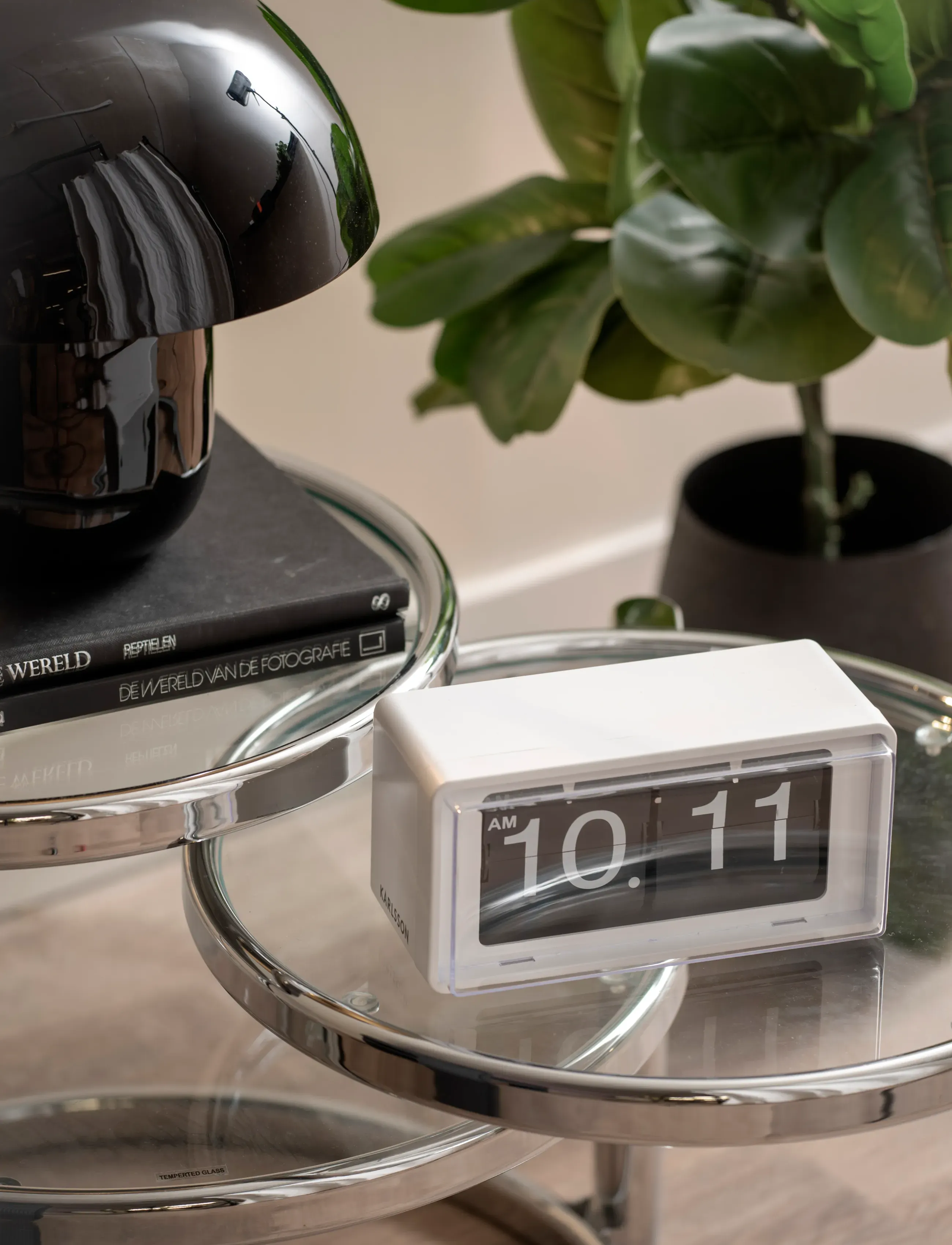 KARLSSON Wall/Table Clock Retro Boxed Flip White, H 10 cm, Watches, Weiß - Mantel & Table Clocks, Homeware