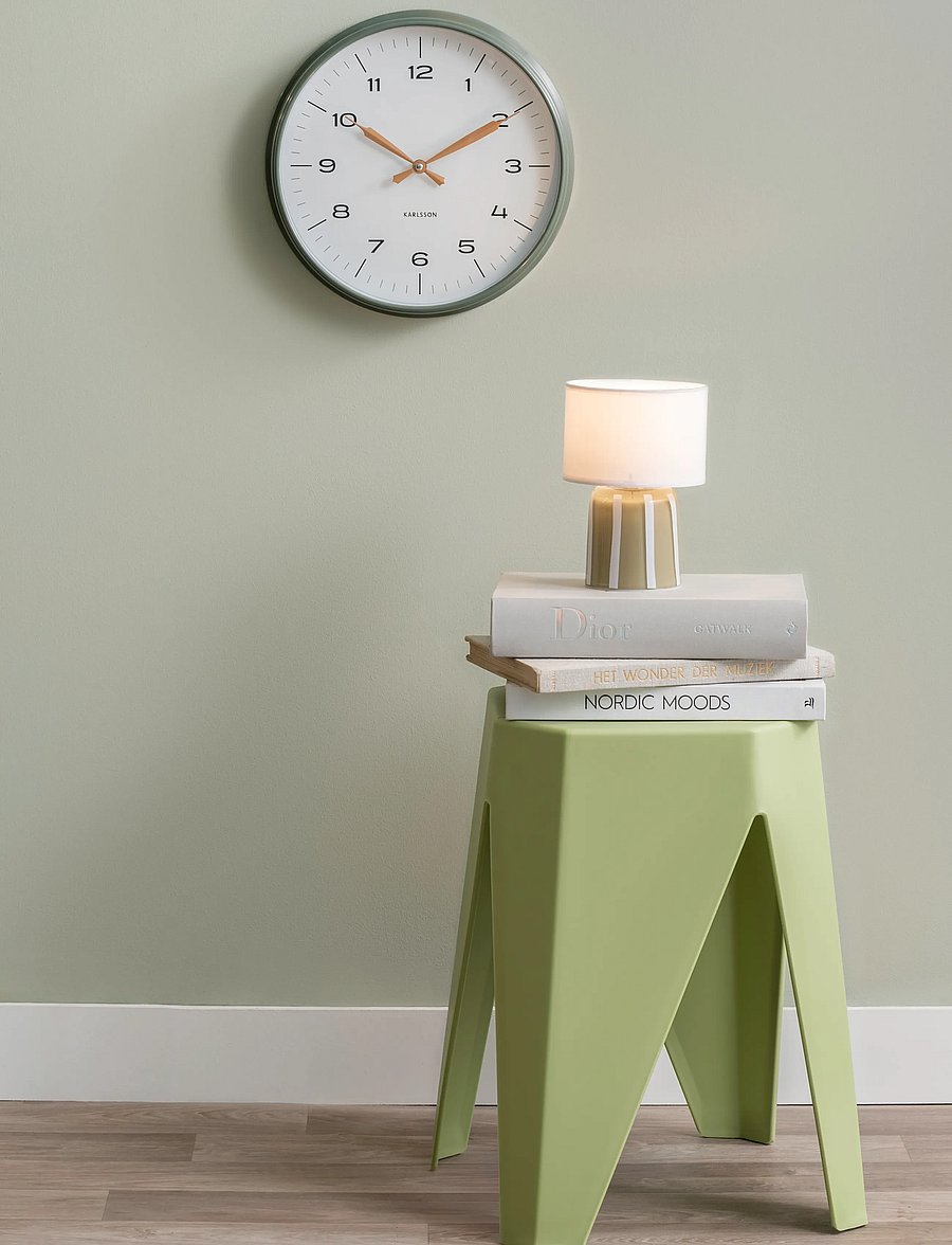 KARLSSON - Wall clock Modern Factory ochre yellow w. dark blue - seinakellad - jungle green & ochre yellow - 0