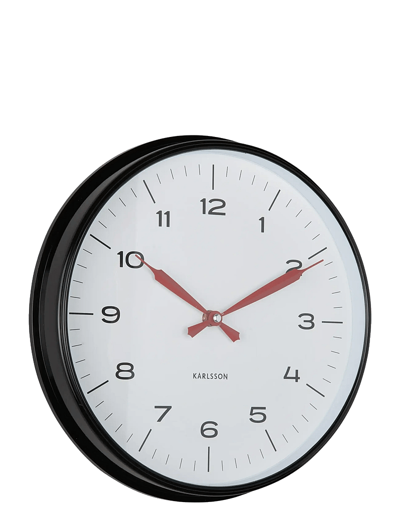 KARLSSON - Wall clock Modern Factory ochre yellow w. dark blue - seinakellad - black & bright red - 1
