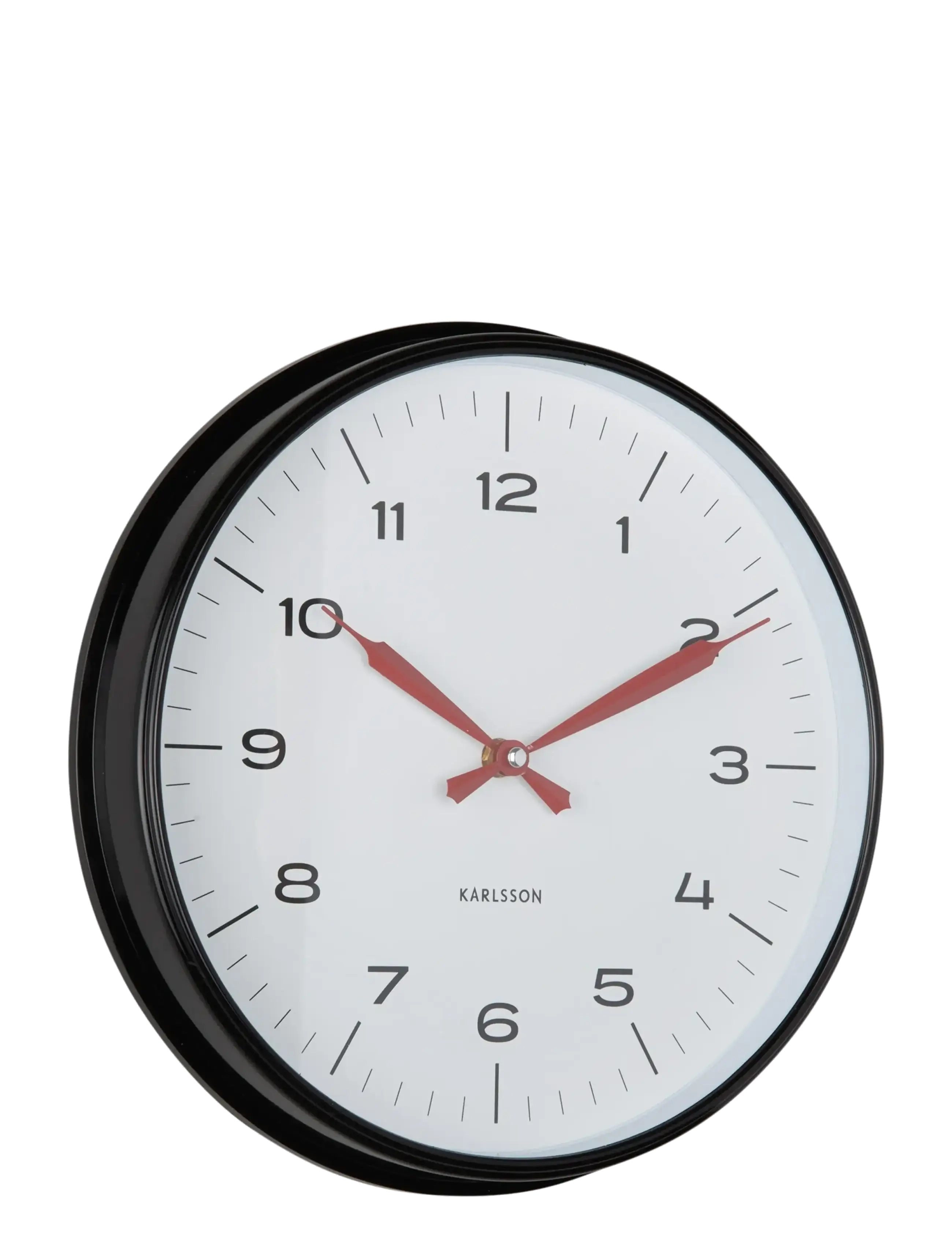 KARLSSON Wall clock Modern Factory ochre yellow w. dark blue - Ure - BLACK & BRIGHT RED / black