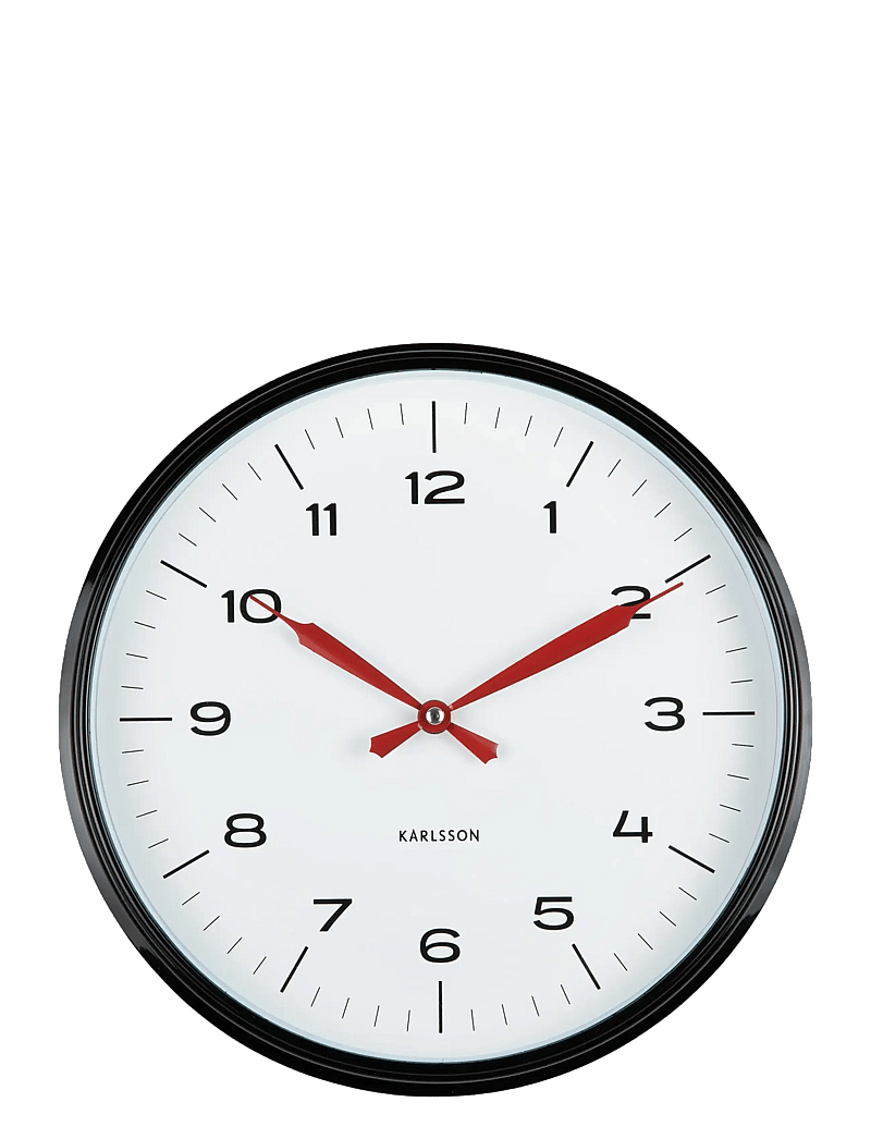 KARLSSON - Wall clock Modern Factory ochre yellow w. dark blue - seinakellad - black & bright red - 2