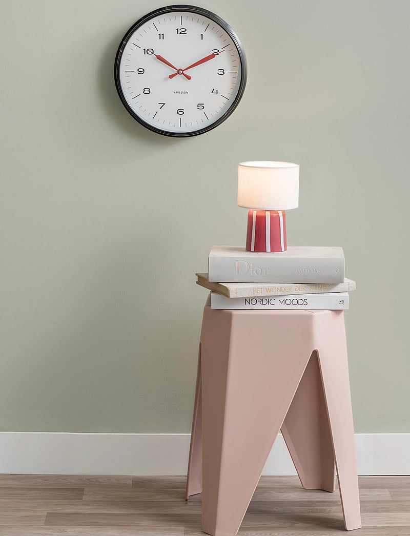 KARLSSON - Wall clock Modern Factory ochre yellow w. dark blue - seinakellad - black & bright red - 0