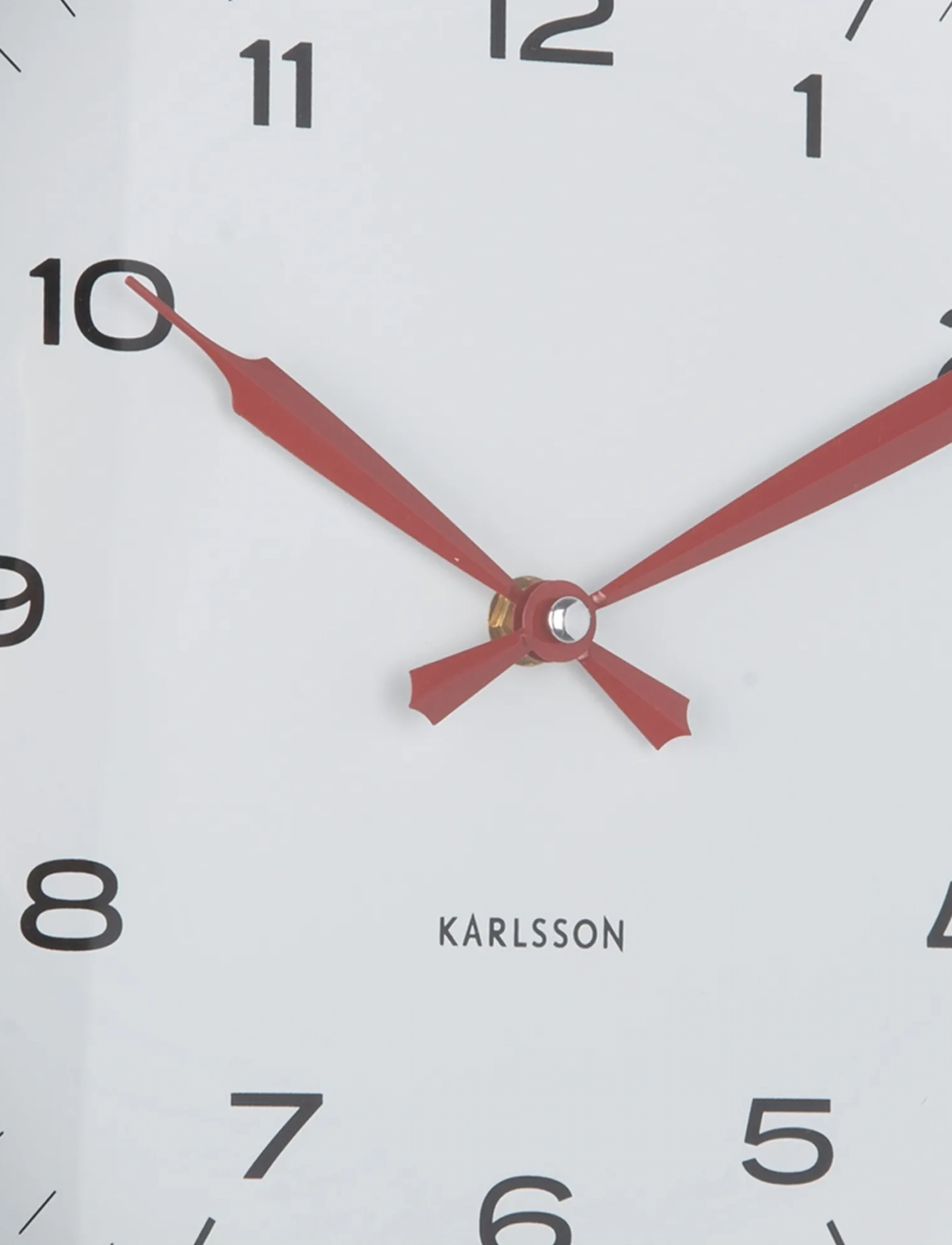 KARLSSON - Wall clock Modern Factory ochre yellow w. dark blue - vægure - black & bright red - 4