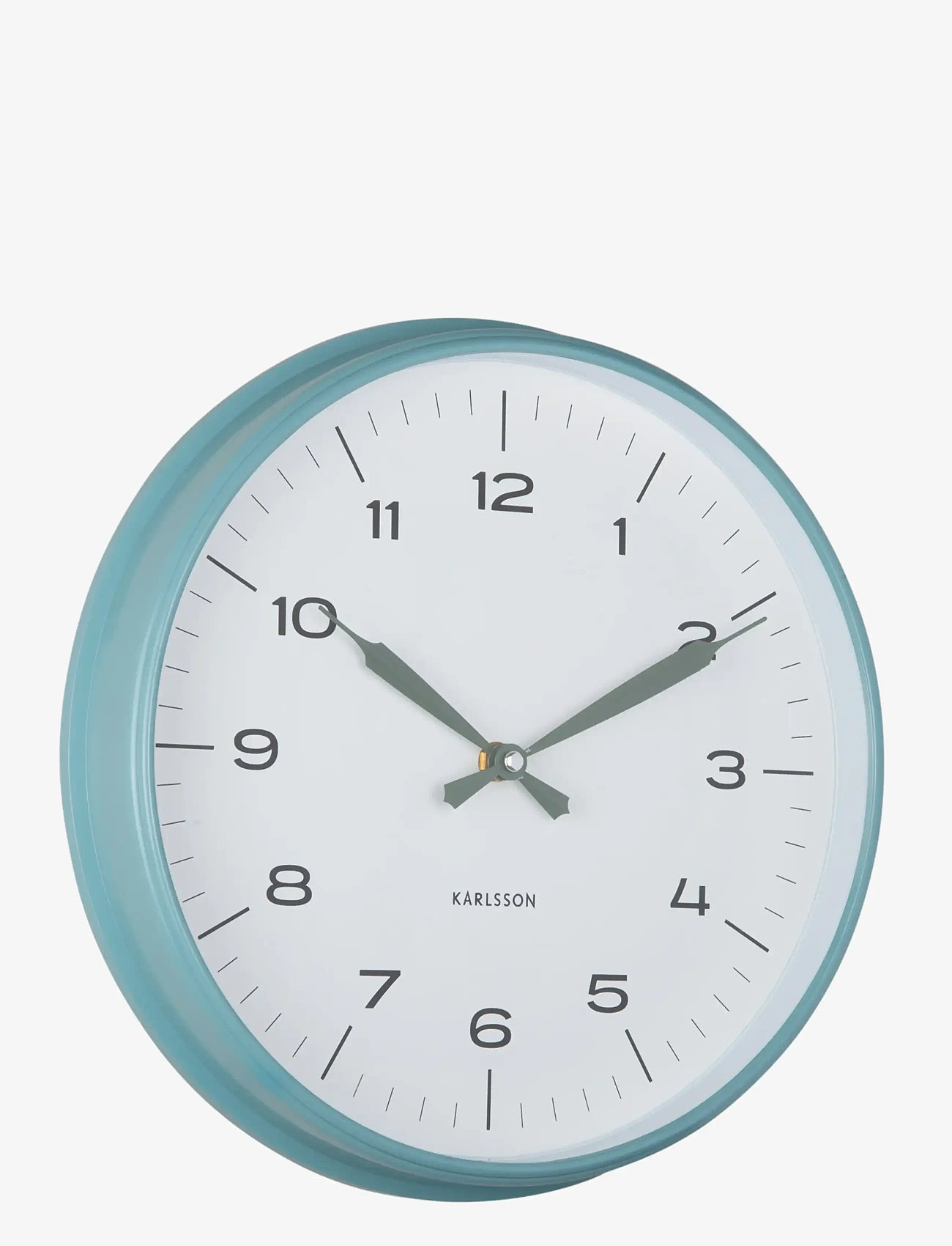 KARLSSON - Wall clock Modern Factory jungle green w. ochre yellow - vægure - misty blue & jungle green - 0