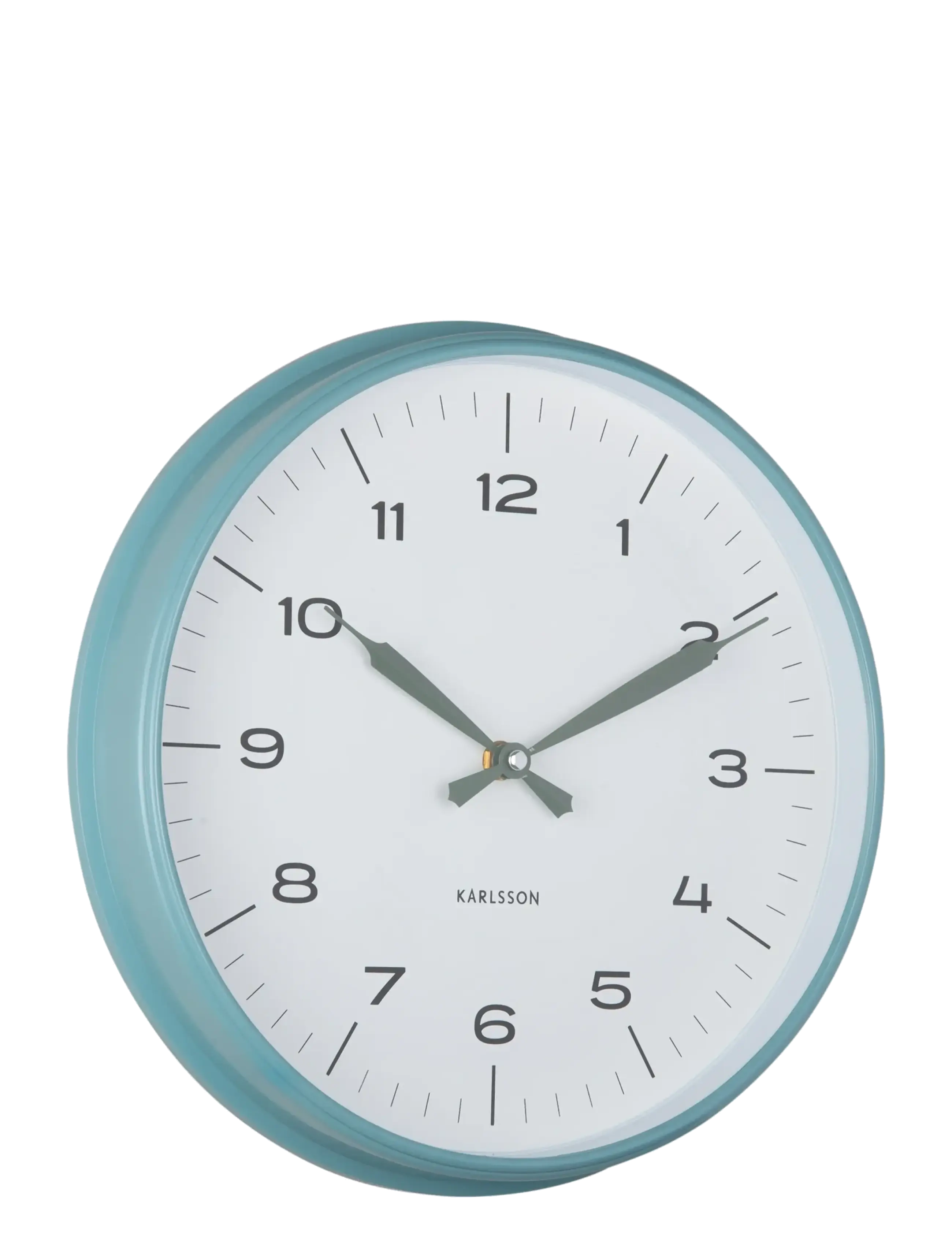 KARLSSON Wall clock Modern Factory ochre yellow w. dark blue - Ure - MISTY BLUE & JUNGLE GREEN / blue