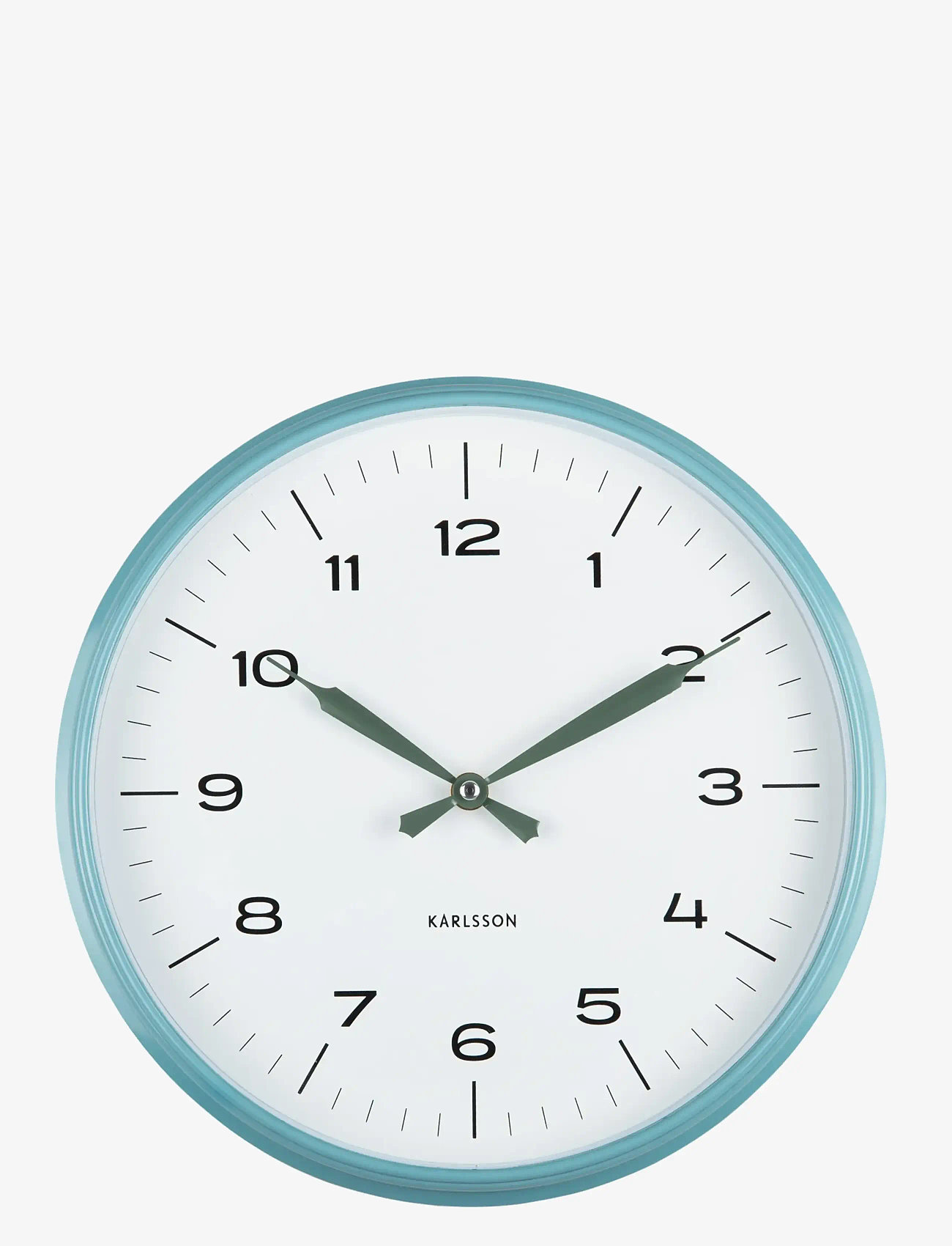 KARLSSON - Wall clock Modern Factory jungle green w. ochre yellow - vægure - misty blue & jungle green - 1