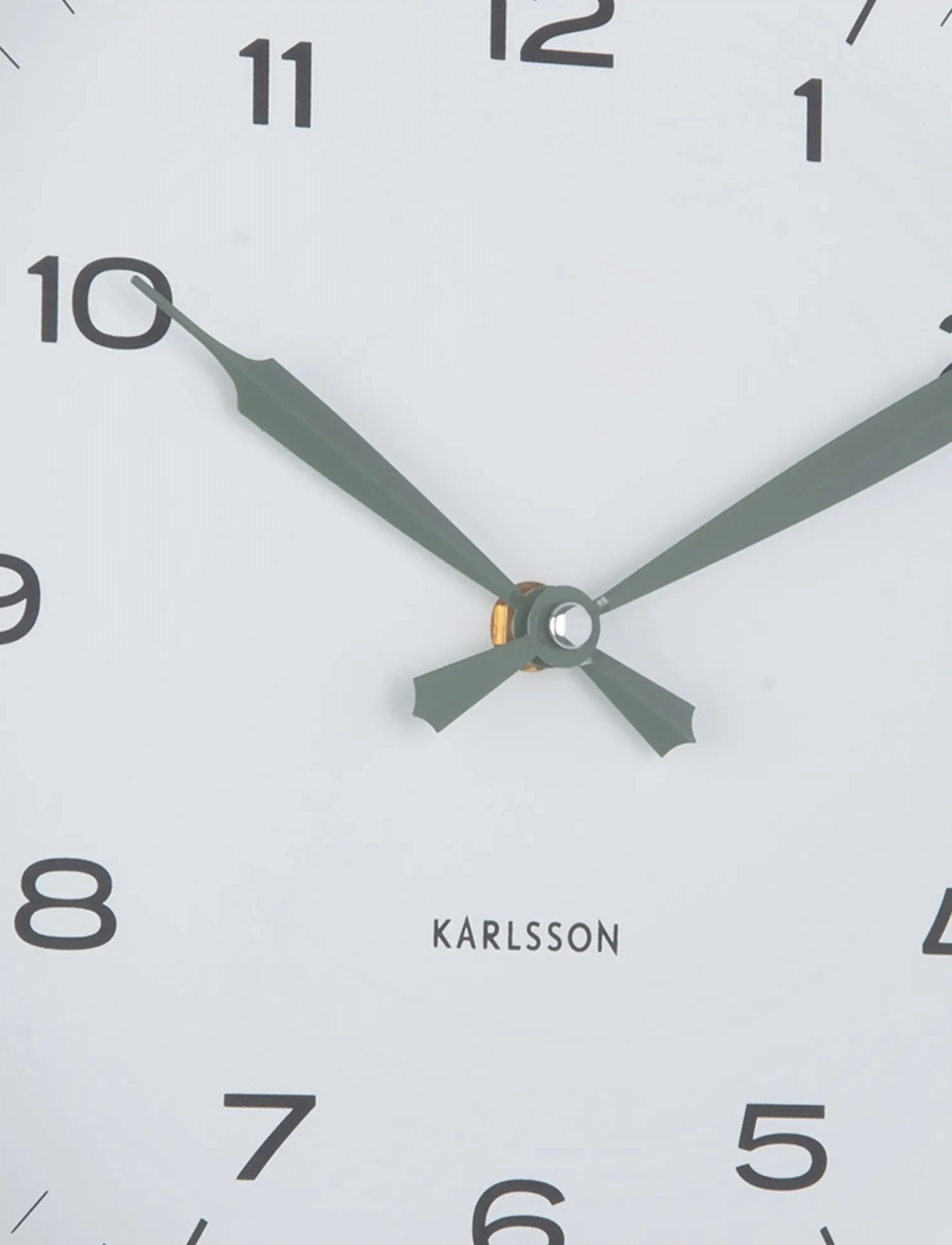 KARLSSON - Wall clock Modern Factory ochre yellow w. dark blue - vægure - misty blue & jungle green - 4