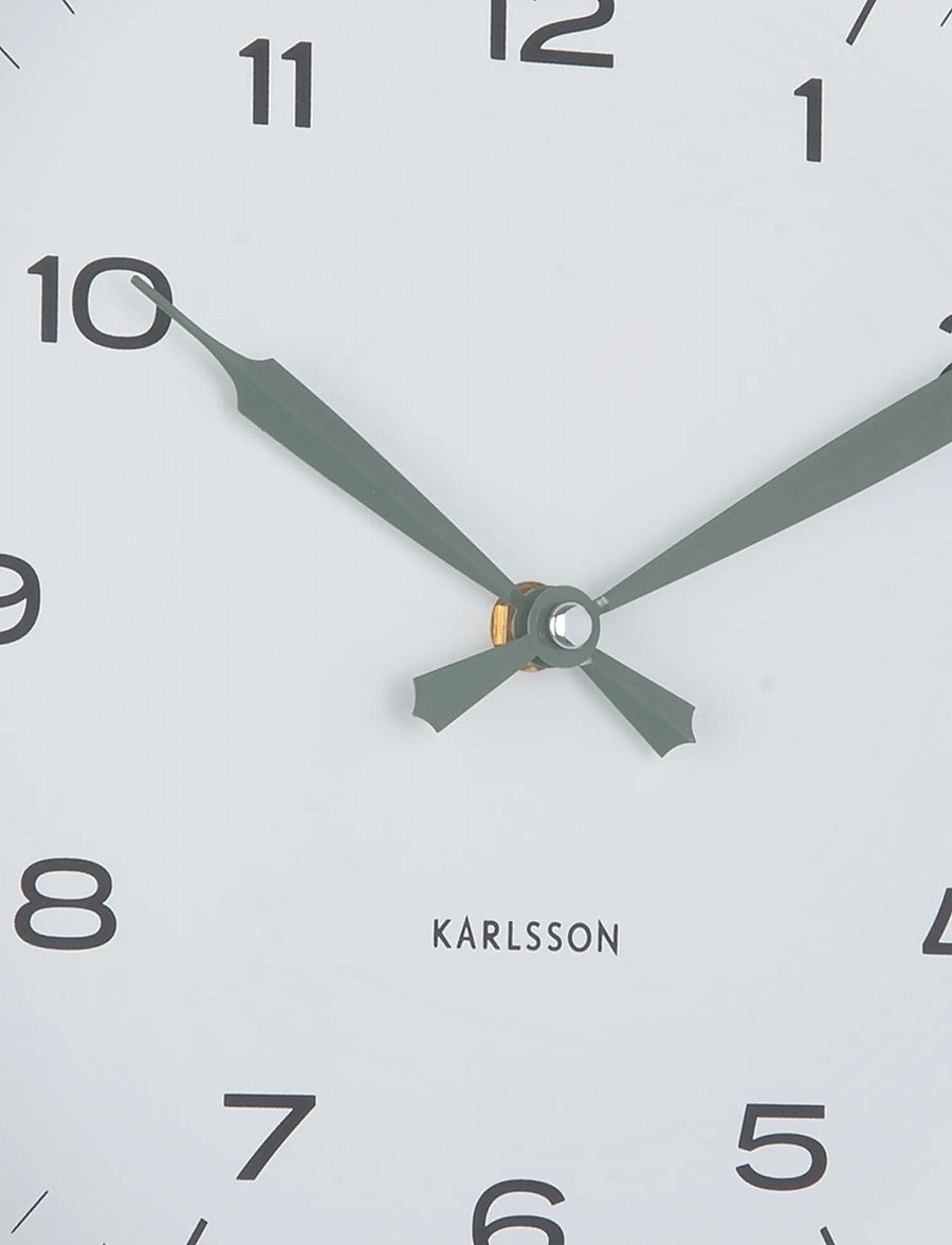 KARLSSON - Wall clock Modern Factory ochre yellow w. dark blue - wanduhren - misty blue & jungle green - 4