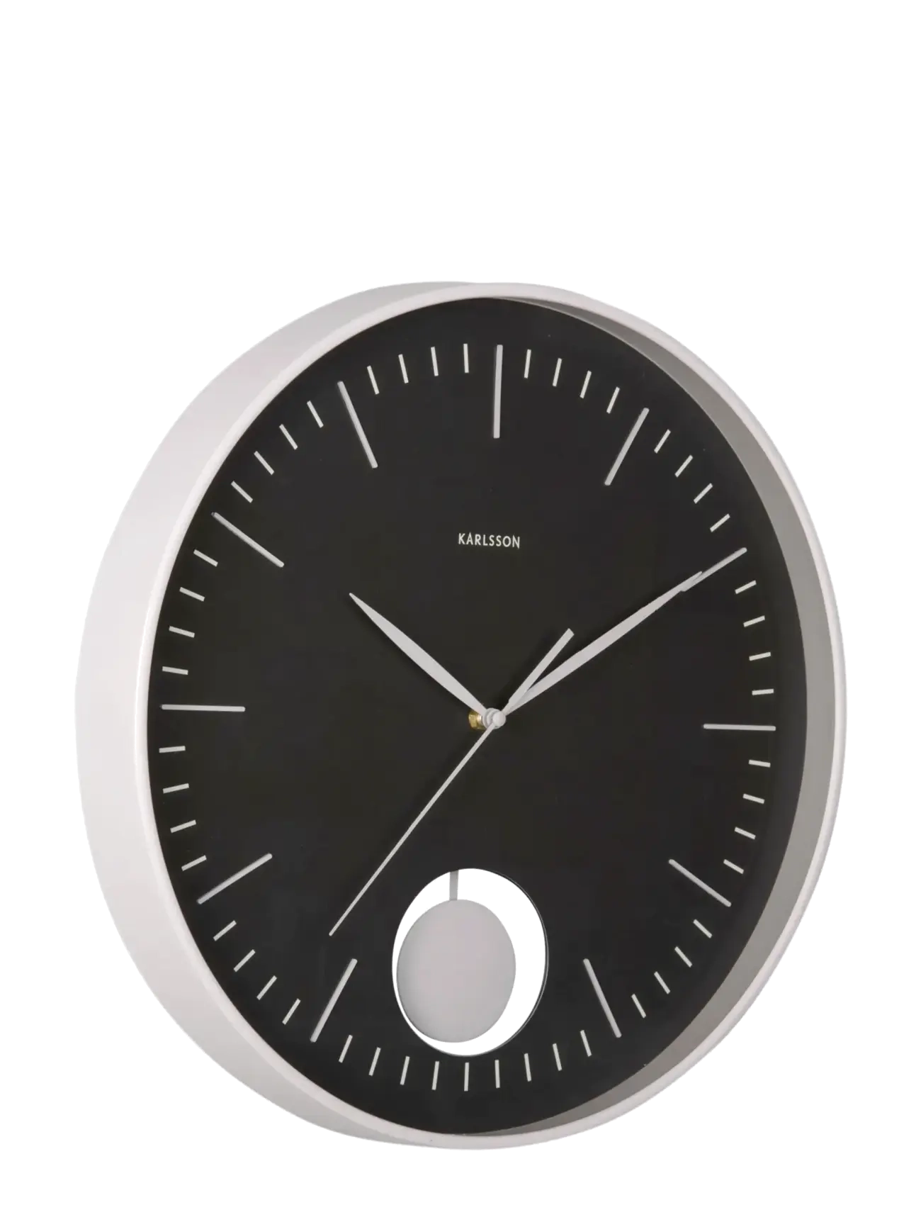 KARLSSON Wall clock Grato Pendulum black w. warm grey - Ure - BLACK W. WARM GREY / black