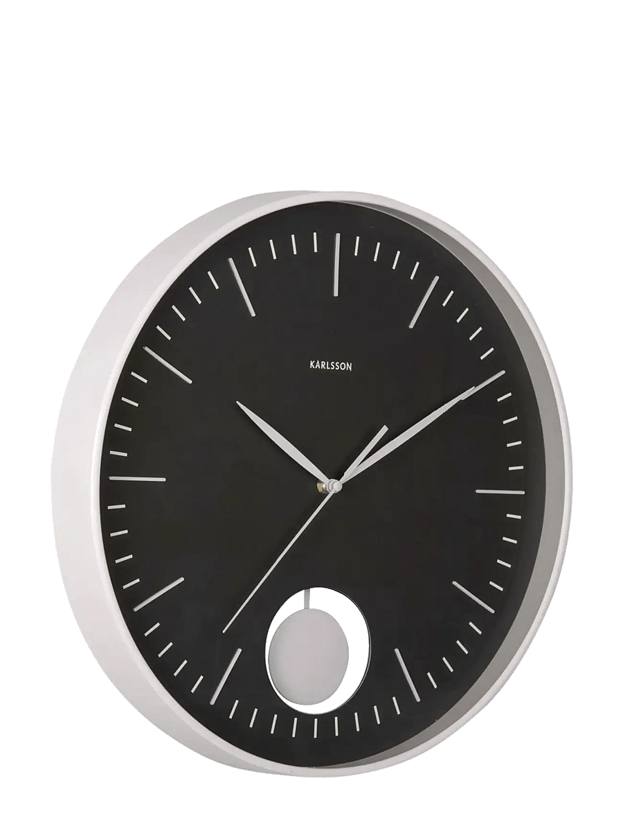 KARLSSON - Wall clock Grato Pendulum black w. warm grey - wanduhren - black w. warm grey - 1