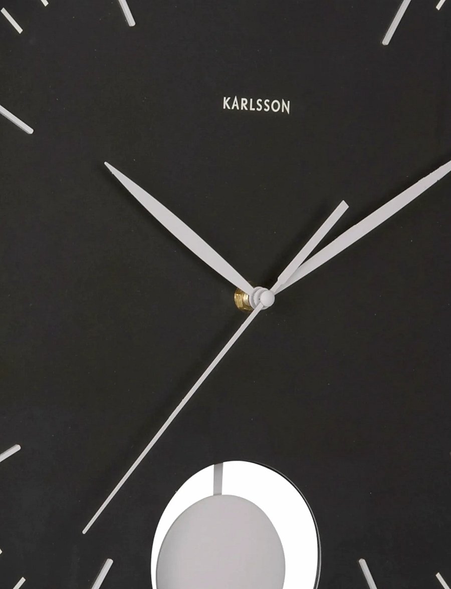 KARLSSON - Wall clock Grato Pendulum black w. warm grey - wanduhren - black w. warm grey - 4
