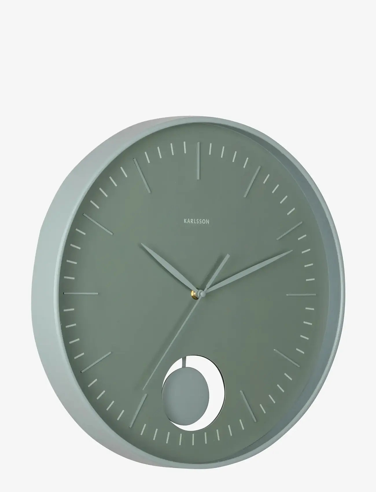 KARLSSON - Wall clock Grato Pendulum jungle green w. grayed jade - vægure - jungle green & grayed jade - 1
