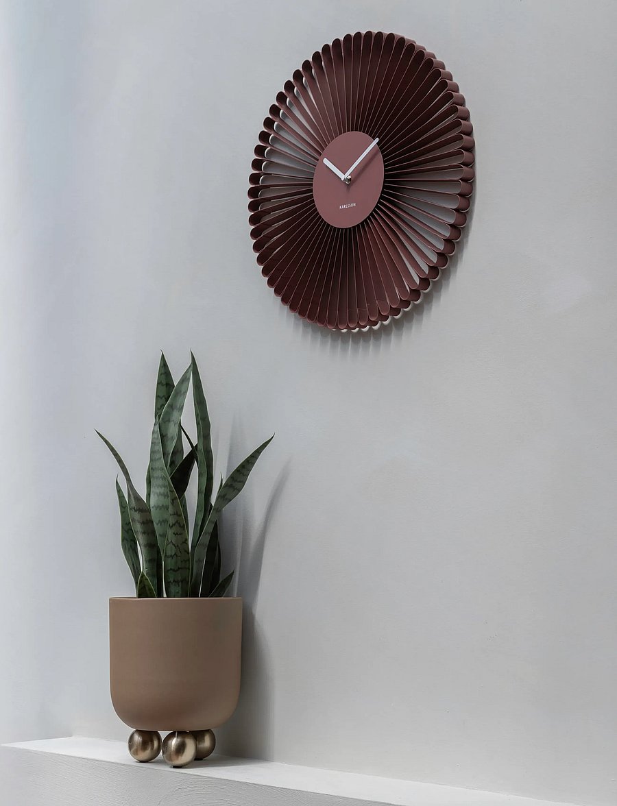 KARLSSON - WALL CLOCK CASCARA RED - sieniniai laikrodžiai - red ochre - 0