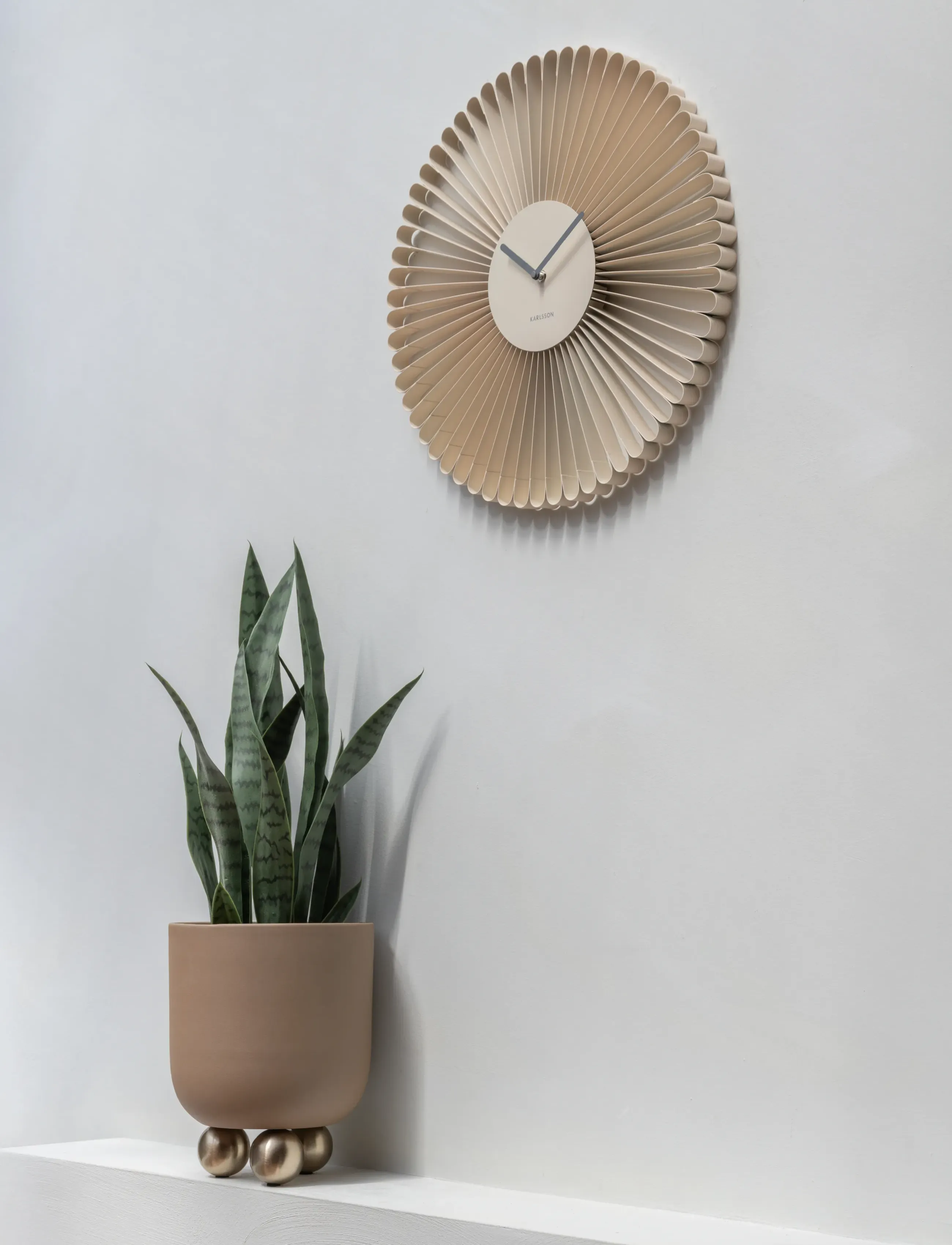 KARLSSON Wall Clock Cascara Off White, Ø 50 cm, Watches, Beige - Clocks, Homeware
