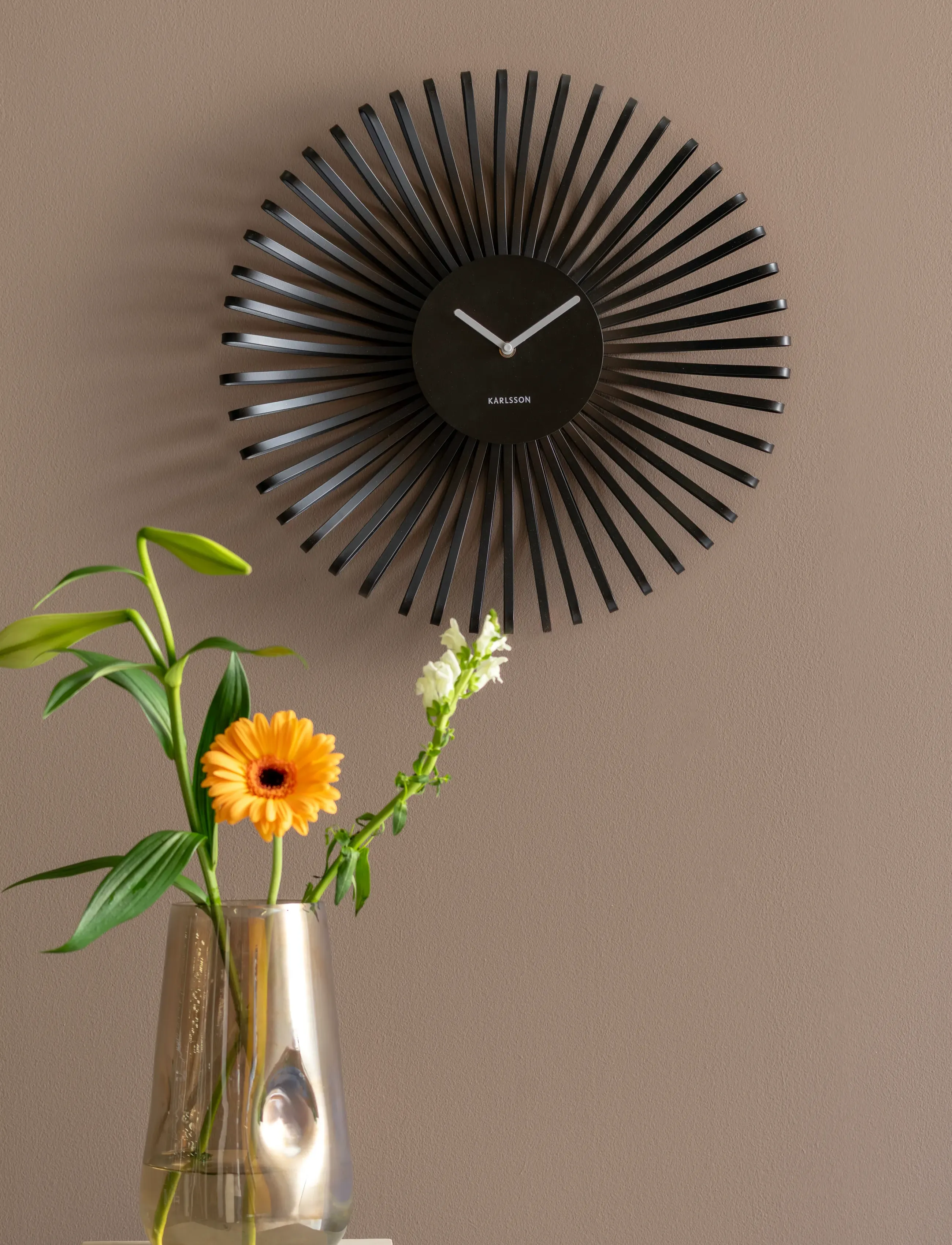 KARLSSON Wall Clock Polo Black, Ø 48 cm, Watches, Schwarz - Clocks, Homeware