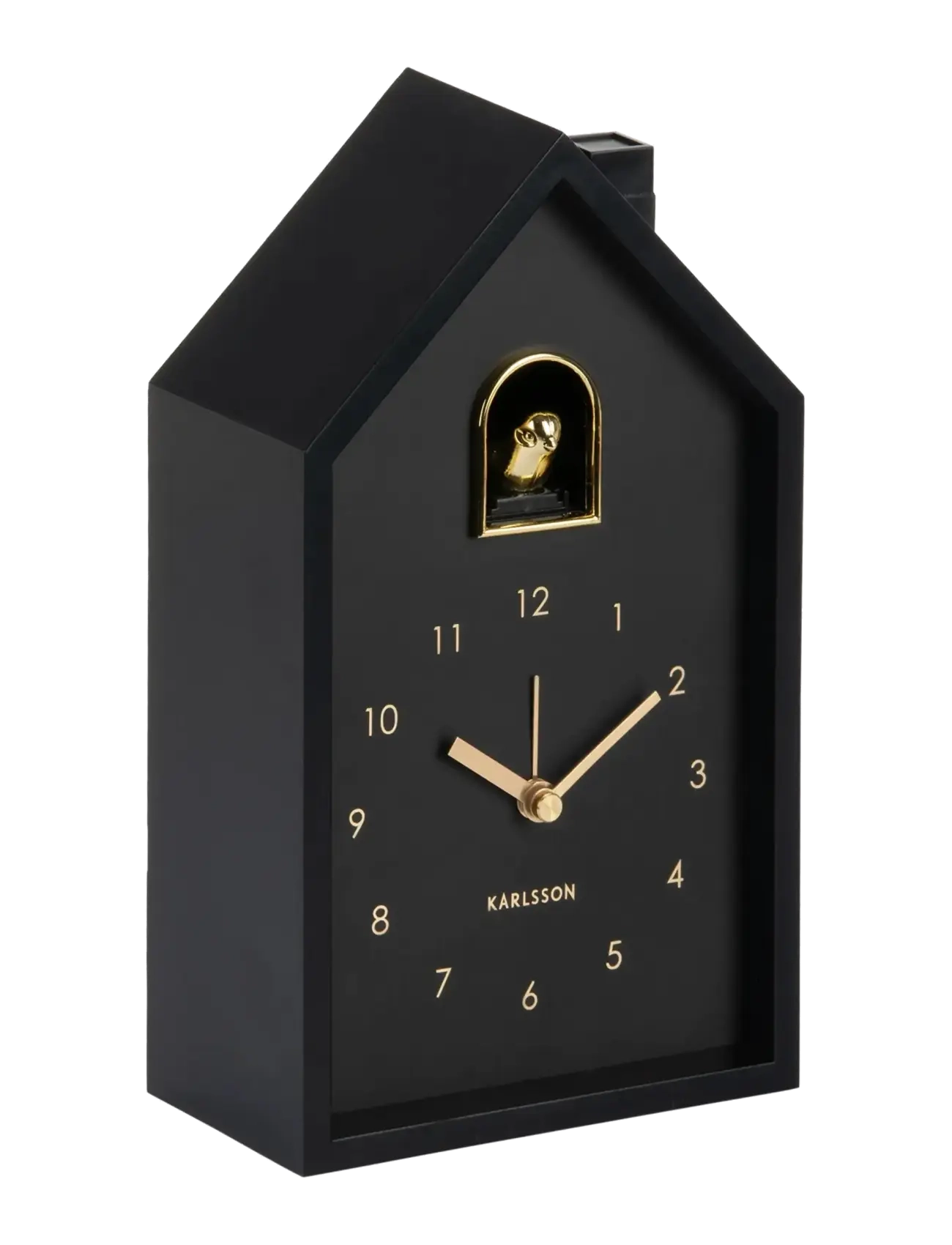 KARLSSON Alarm Clock Modern Cuckoo Oro Black, Vækkeur, Sort, Str: H 20CM