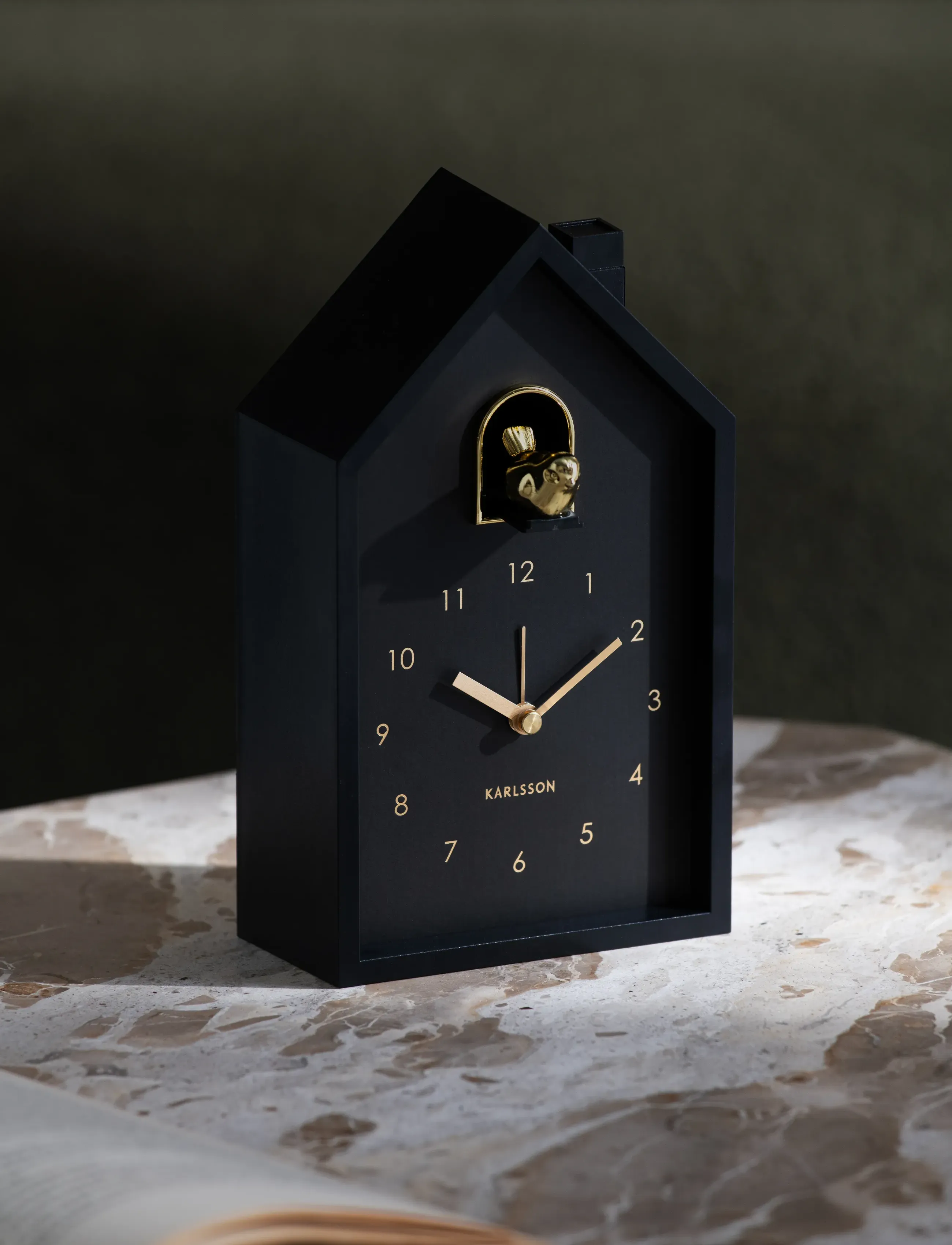KARLSSON Alarm Clock Modern Cuckoo Oro Black, H 20 cm, Watches, Schwarz - Clocks, Homeware