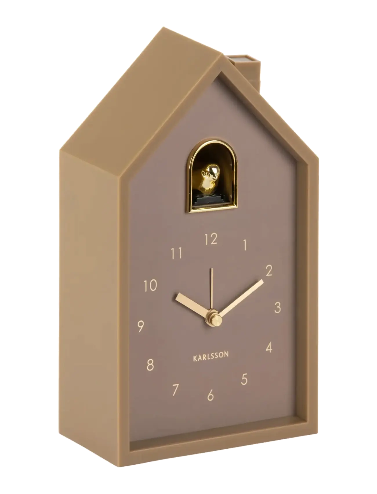 KARLSSON Alarm Clock Modern Cuckoo Oro Mocha Brown, Vækkeur, Beige, Str: H 20CM
