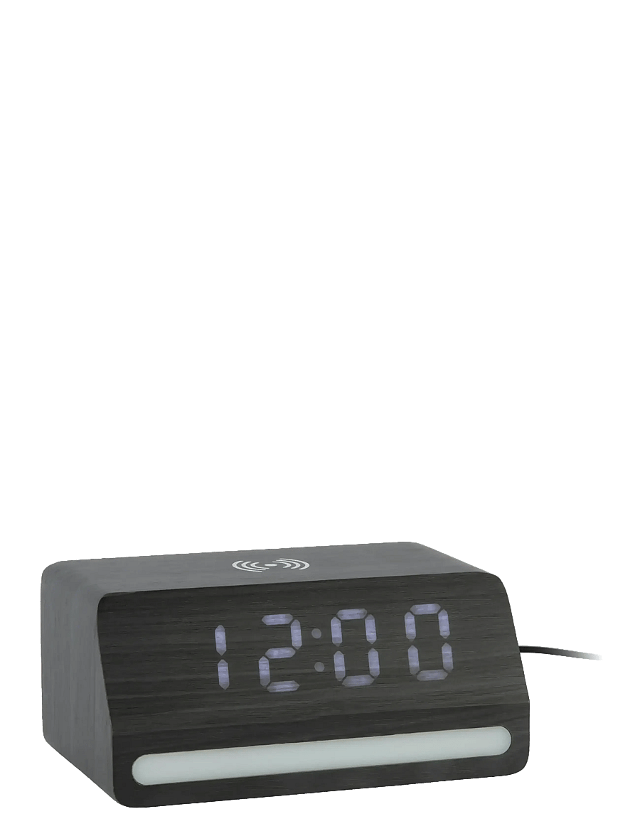 KARLSSON - Alarm clock Retro w. light LED black wood veneer - Žadintuvai - black - 0