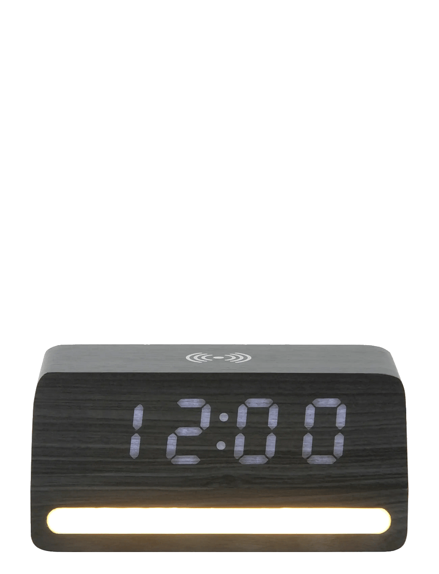 KARLSSON - Alarm clock Retro w. light LED black wood veneer - Žadintuvai - black - 1