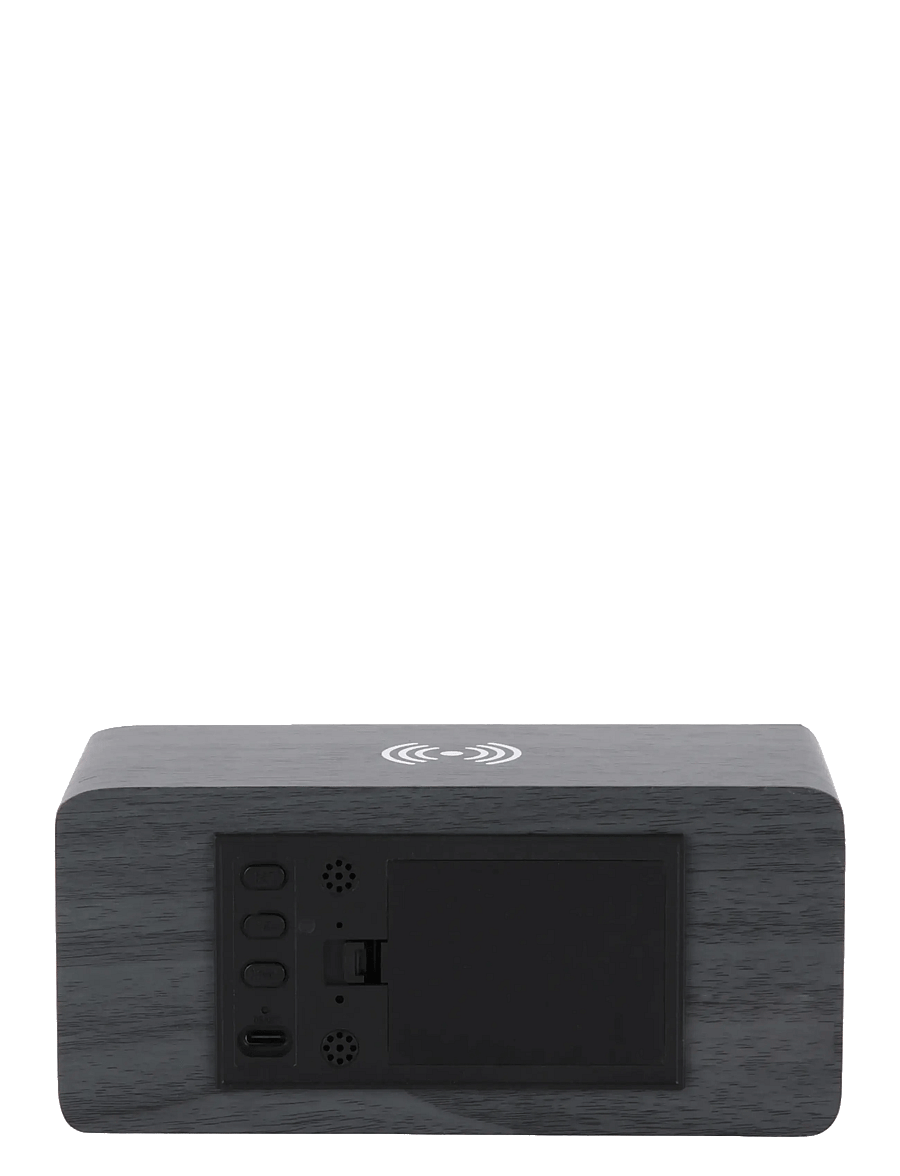 KARLSSON - Alarm clock Retro w. light LED black wood veneer - Žadintuvai - black - 3