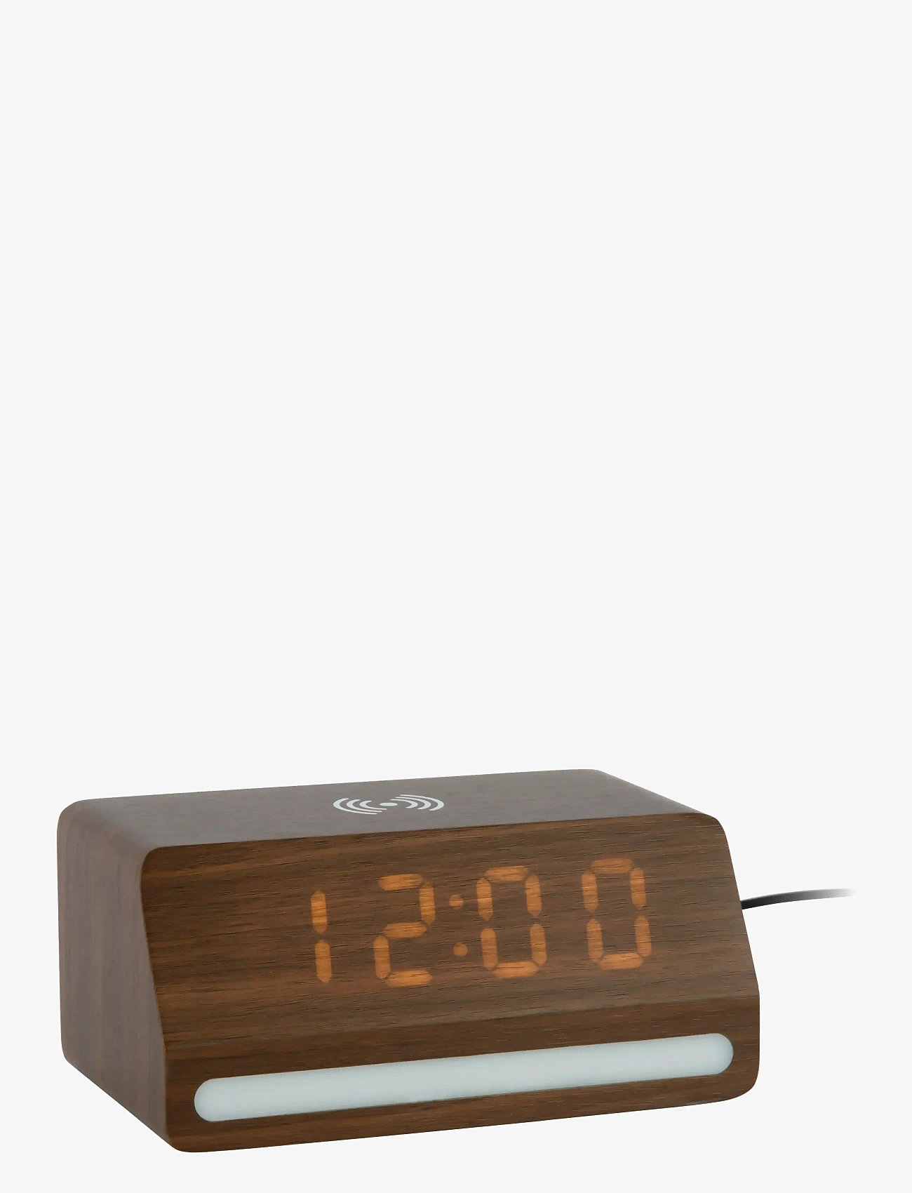 KARLSSON - Alarm clock Retro w. light LED dark wood veneer - wecker - mocha brown - 0