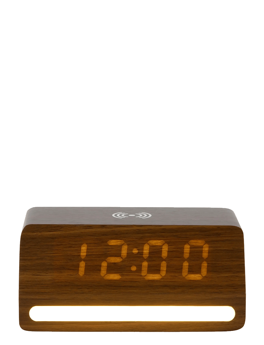 KARLSSON - Alarm clock Retro w. light LED dark wood veneer - Äratuskellad - mocha brown - 1