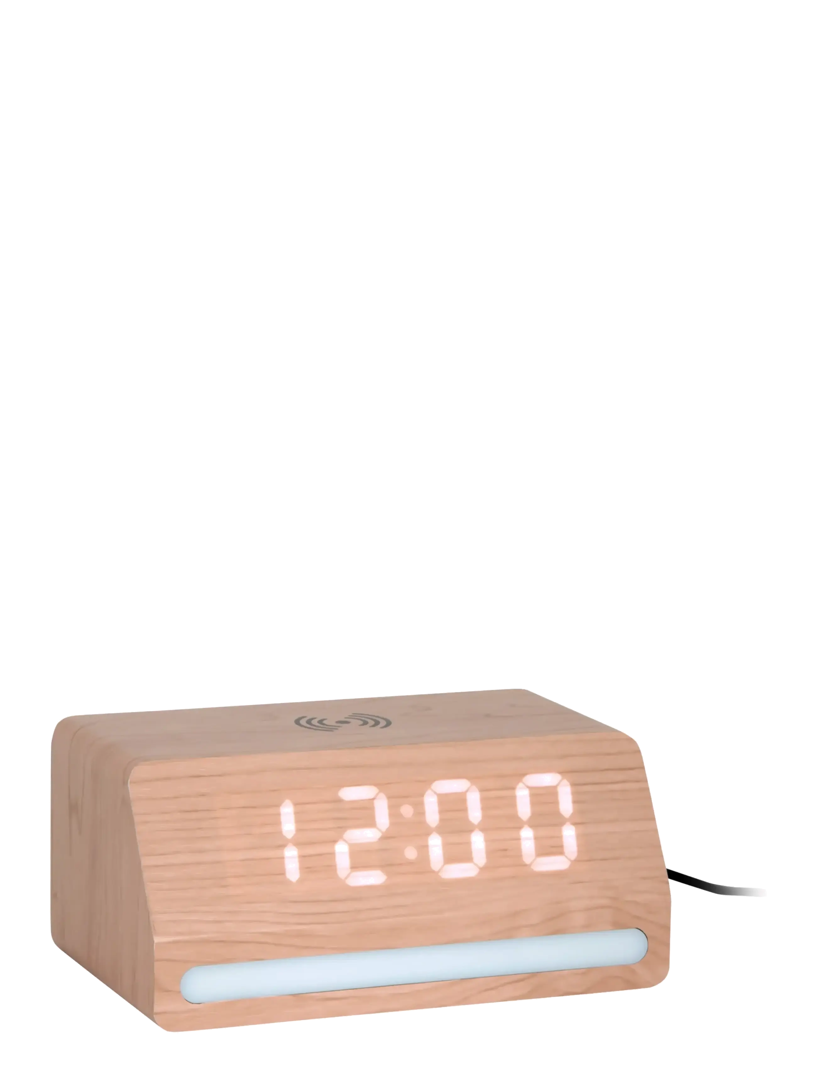 KARLSSON Alarm clock Retro w. light LED light wood veneer - KARLSSON - LIGHT WOOD / beige