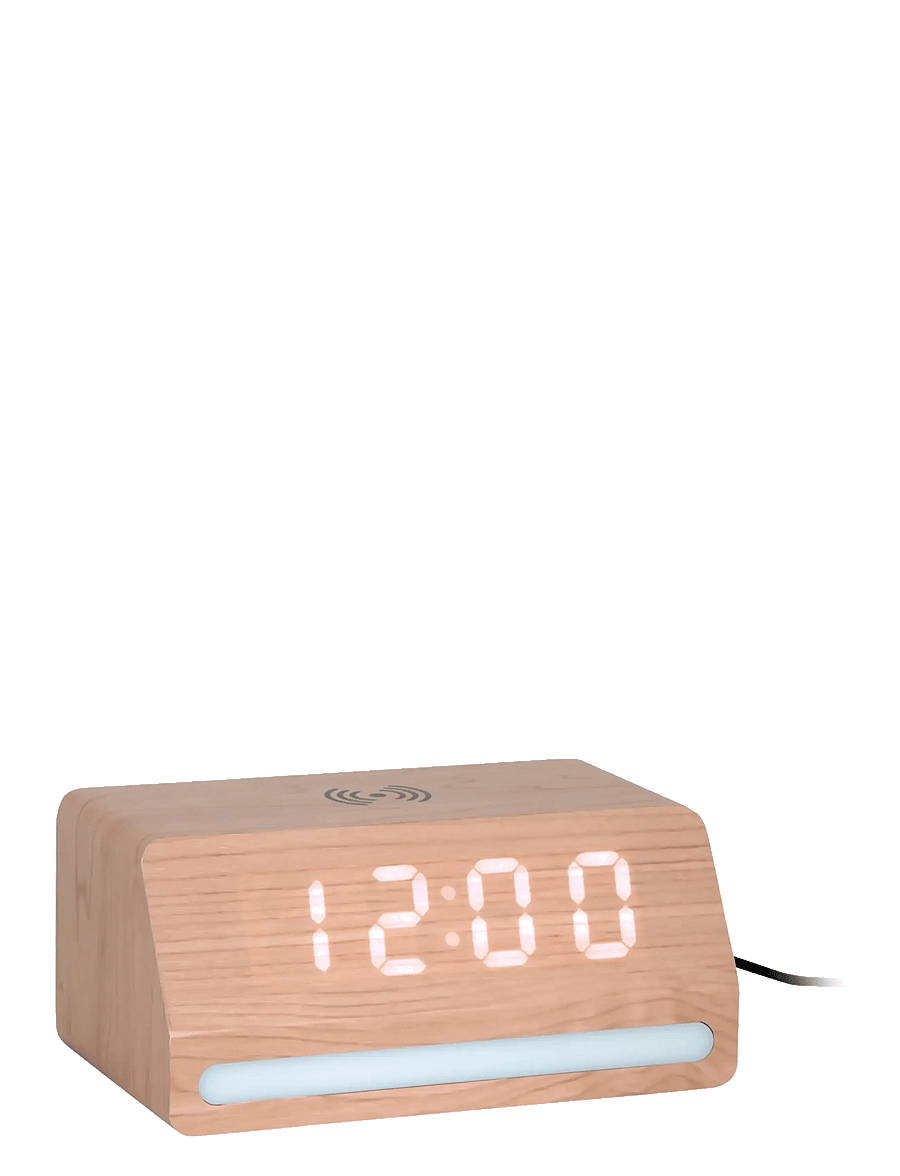 KARLSSON - Alarm clock Retro w. light LED light wood veneer - Äratuskellad - light wood - 1