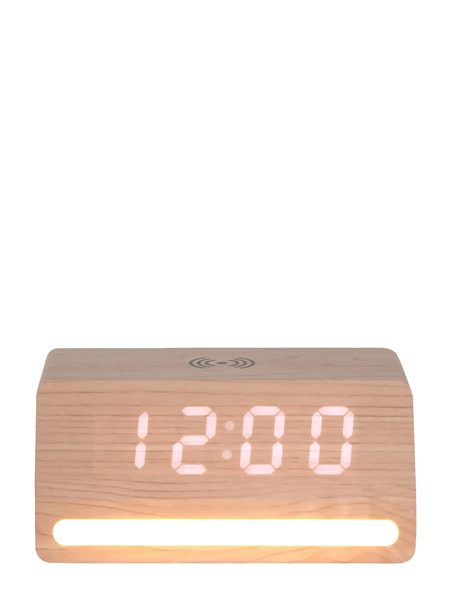 KARLSSON - Alarm clock Retro w. light LED light wood veneer - Äratuskellad - light wood - 2