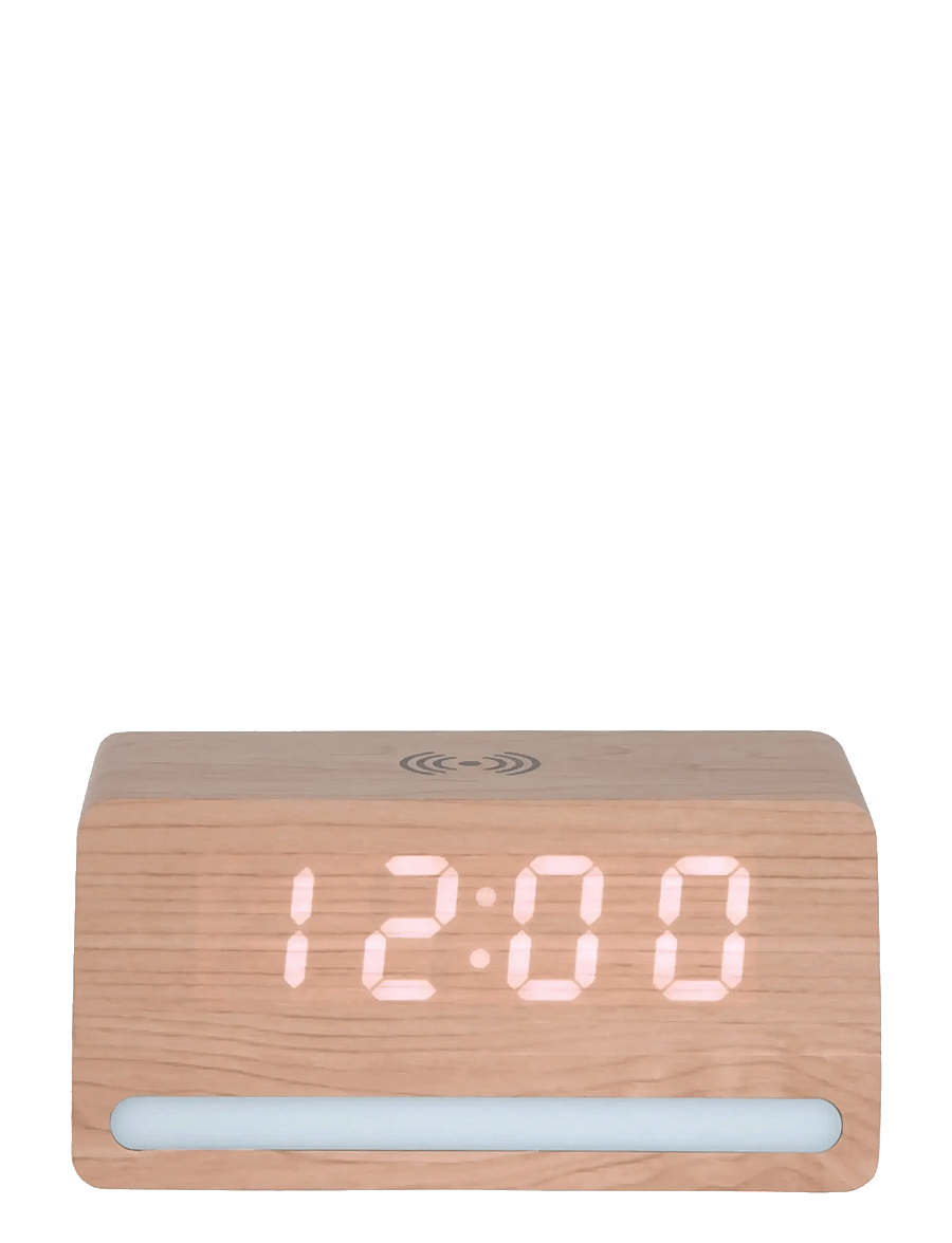 KARLSSON - Alarm clock Retro w. light LED light wood veneer - Äratuskellad - light wood - 3