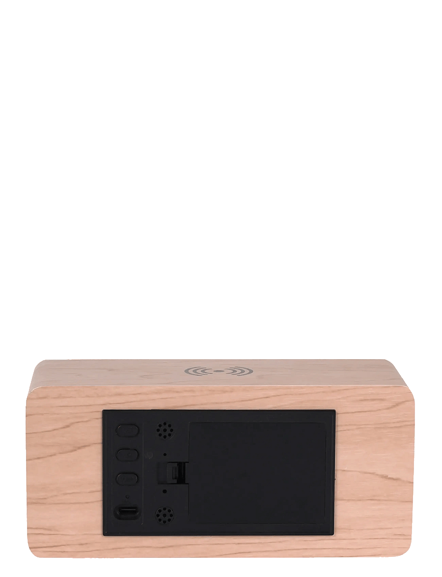 KARLSSON - Alarm clock Retro w. light LED light wood veneer - Äratuskellad - light wood - 4