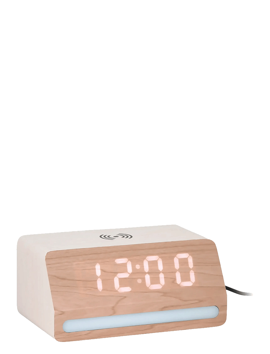KARLSSON - Alarm clock Retro w. light LED white wash veneer - Äratuskellad - white - 1