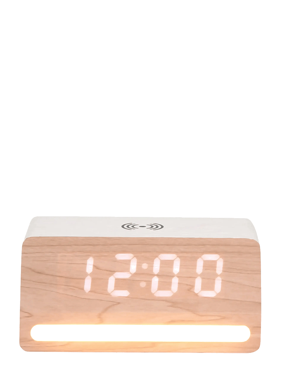 KARLSSON - Alarm clock Retro w. light LED white wash veneer - Äratuskellad - white - 2