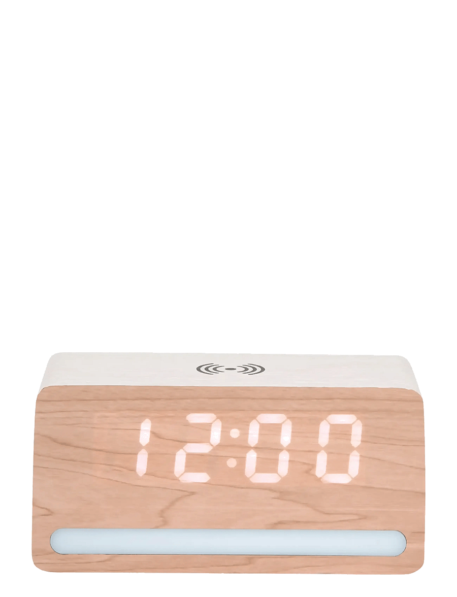 KARLSSON - Alarm clock Retro w. light LED white wash veneer - Äratuskellad - white - 3