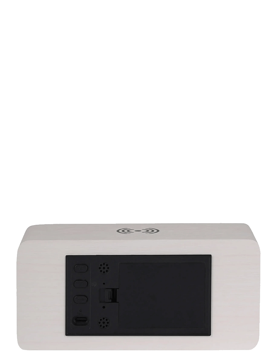 KARLSSON - Alarm clock Retro w. light LED white wash veneer - Äratuskellad - white - 4