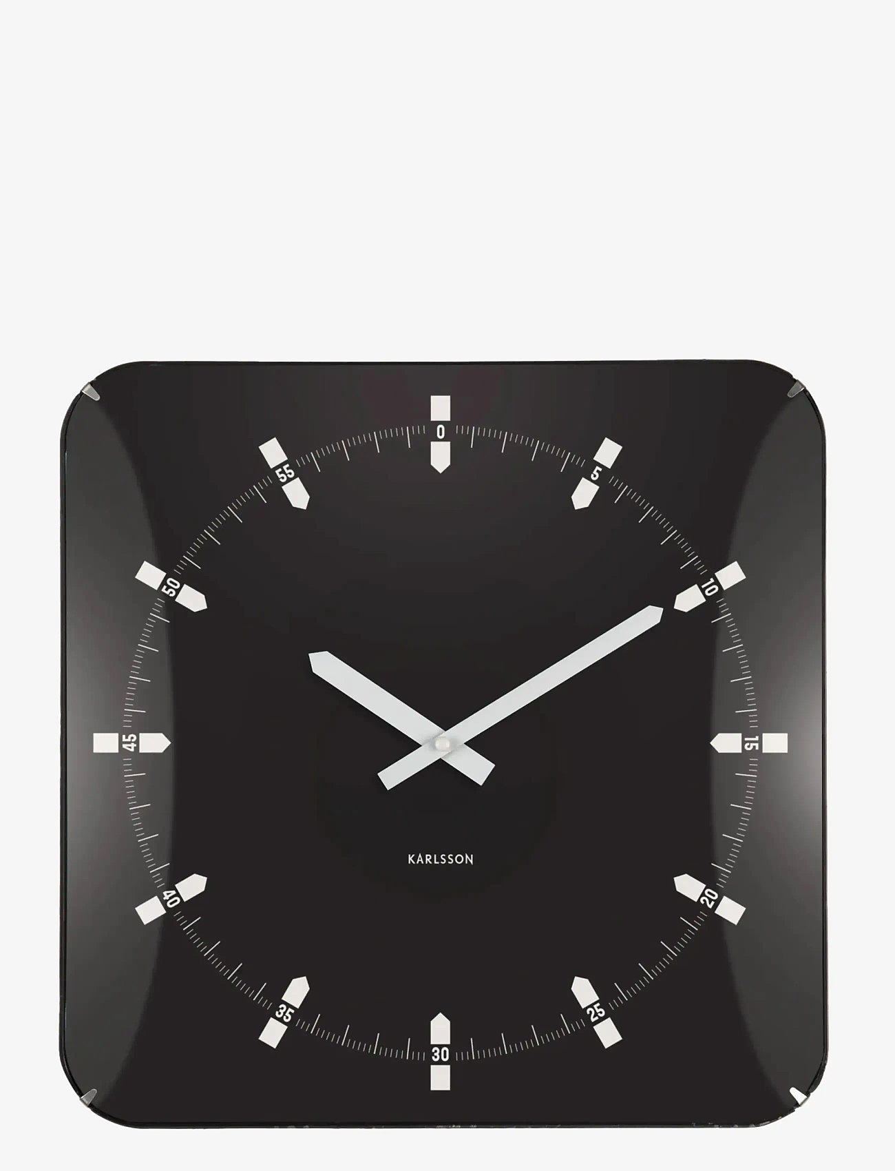 KARLSSON - Wall clock Sucinto Dome square white - wanduhren - black - 0